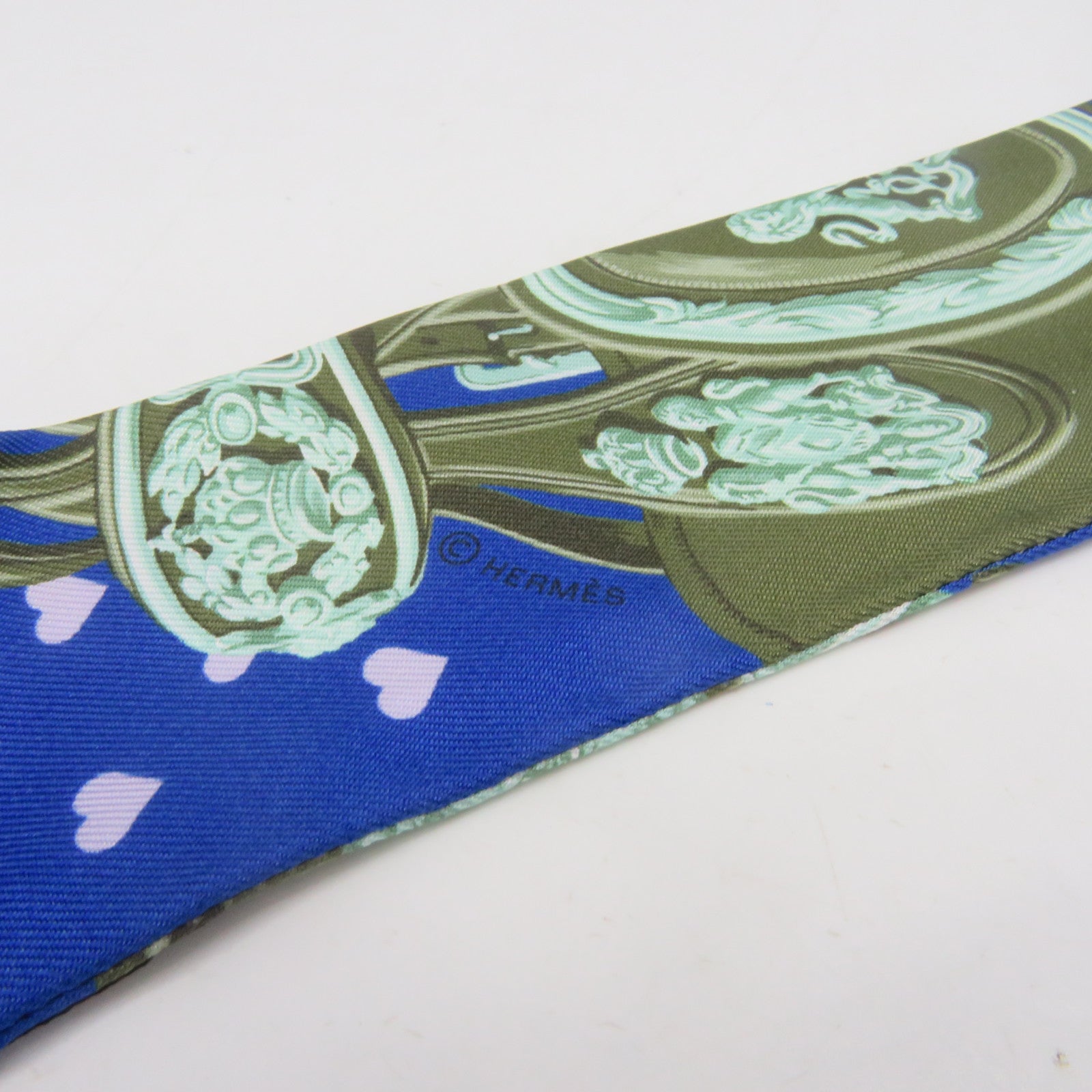 HERMES 【激減優惠】絲質Twilly Scarf絲巾藍色/綠色/紫色/彩色