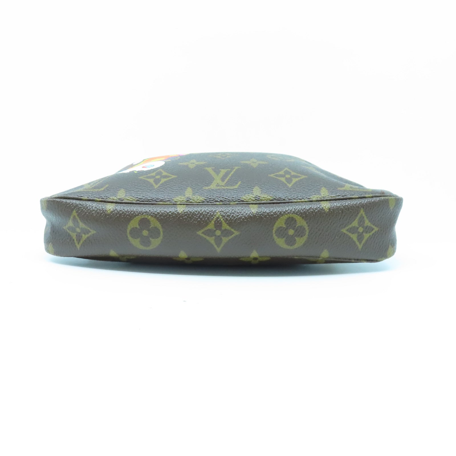LOUIS VUITTON Monogram Pochette Accessories金扣手拿包棕色