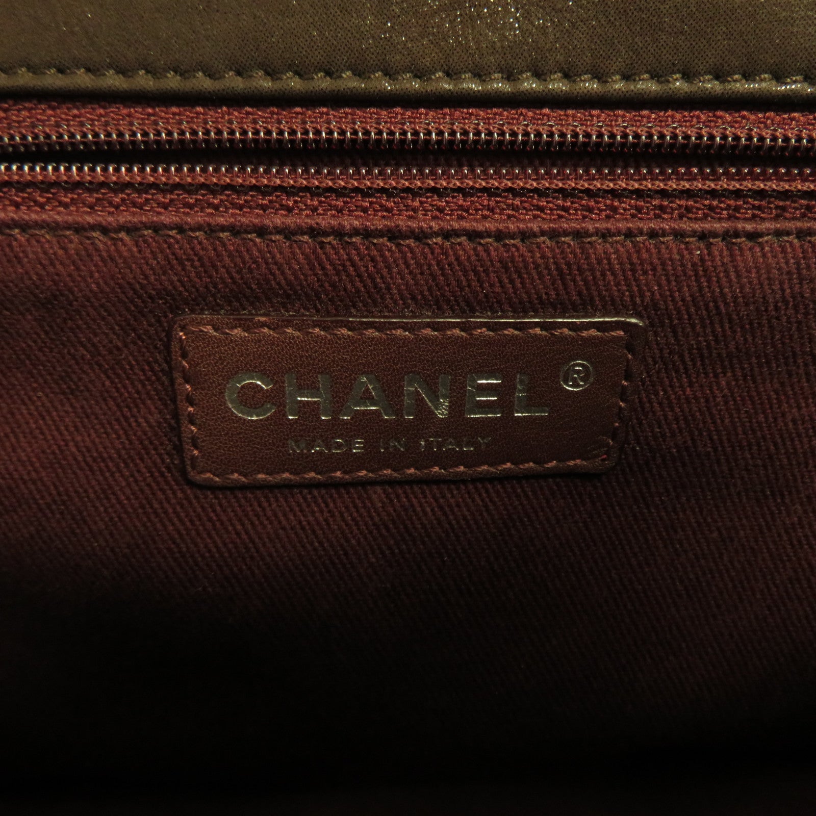CHANEL 菱格PVC塗層皮革Chain Shoulder銀扣肩背袋啡色