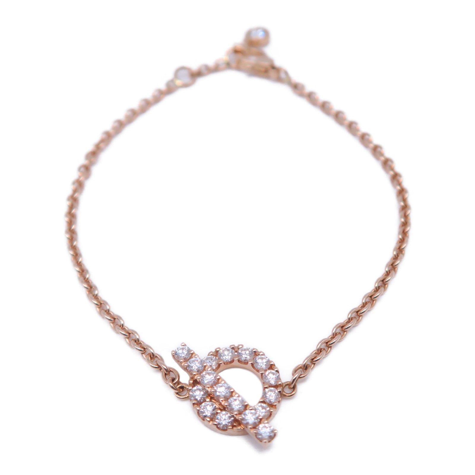 HERMES 18K玫瑰金Finesse Bracelet 0.55ct鑽石手鏈