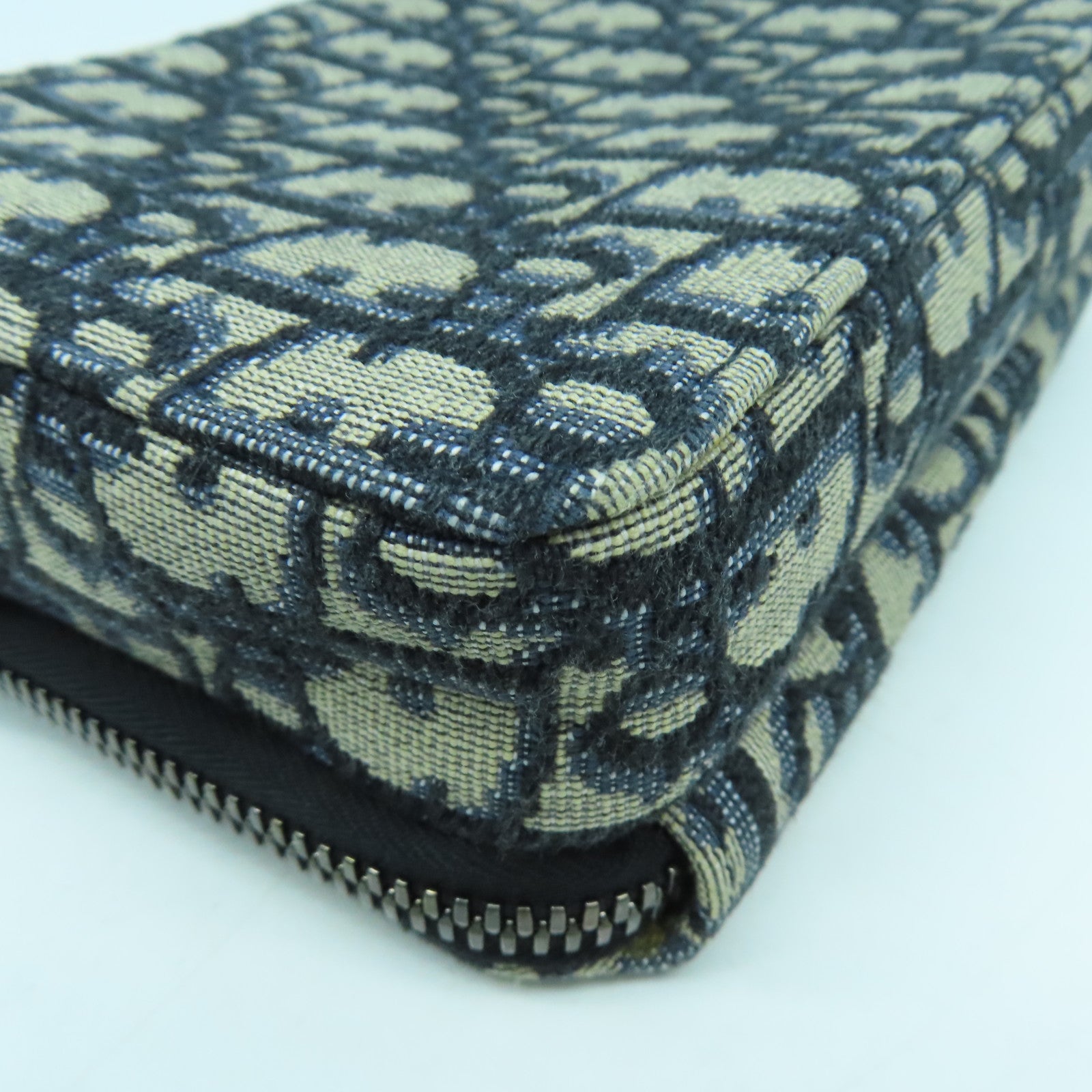Dior 帆布Pouch With Strap銀扣肩背袋藍色