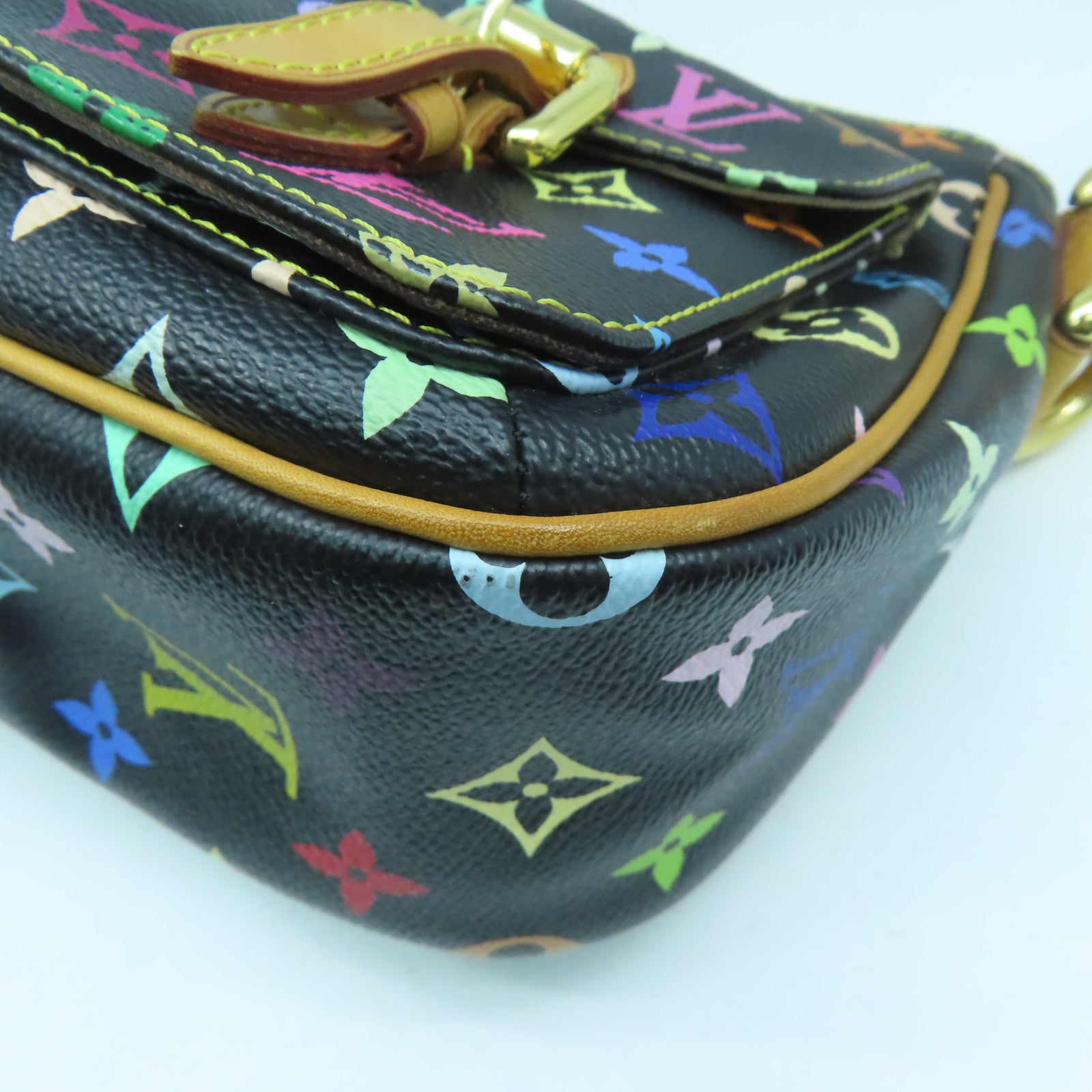 LOUIS VUITTON Monogram Multicolore Lodge PM金扣肩背袋黑色/彩色