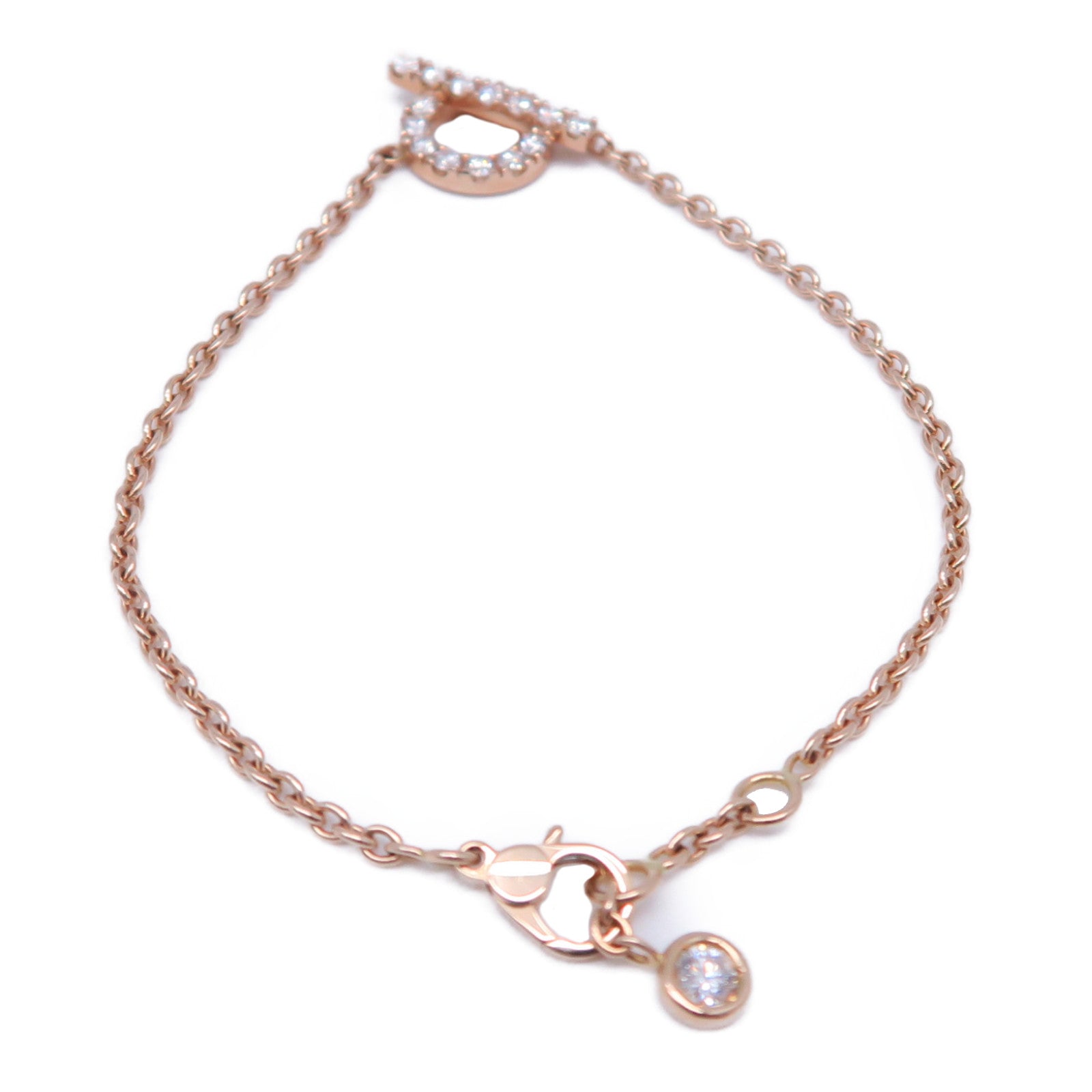 HERMES 18K玫瑰金Finesse Bracelet 0.55ct鑽石手鏈