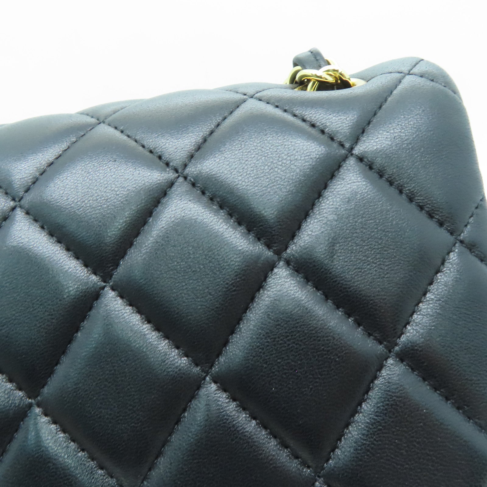 CHANEL 菱格羊皮皮革Classic Jumbo金扣肩背袋黑色