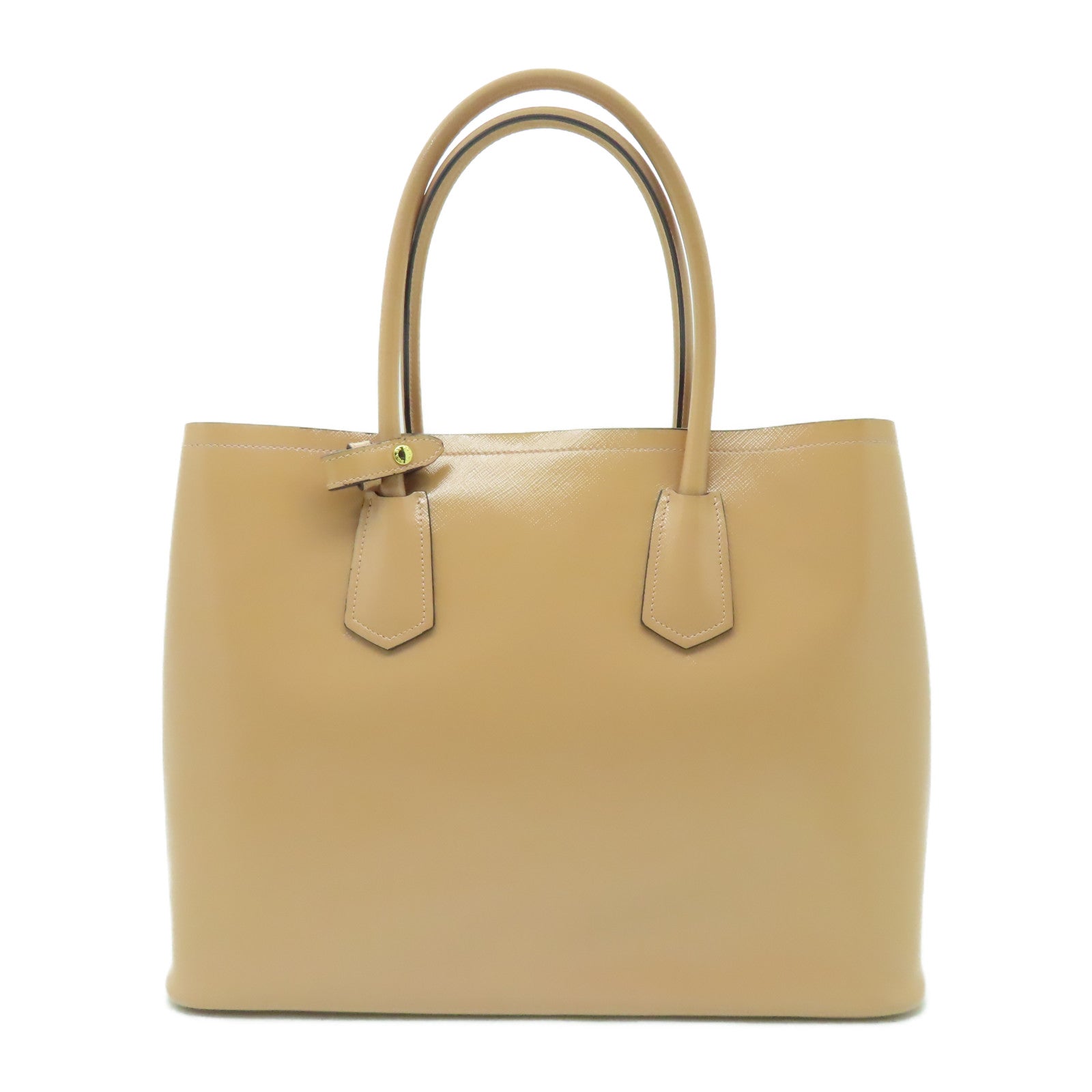PRADA 漆皮皮革2 Way Shoulder Bag金扣手挽肩背兩用袋啡色