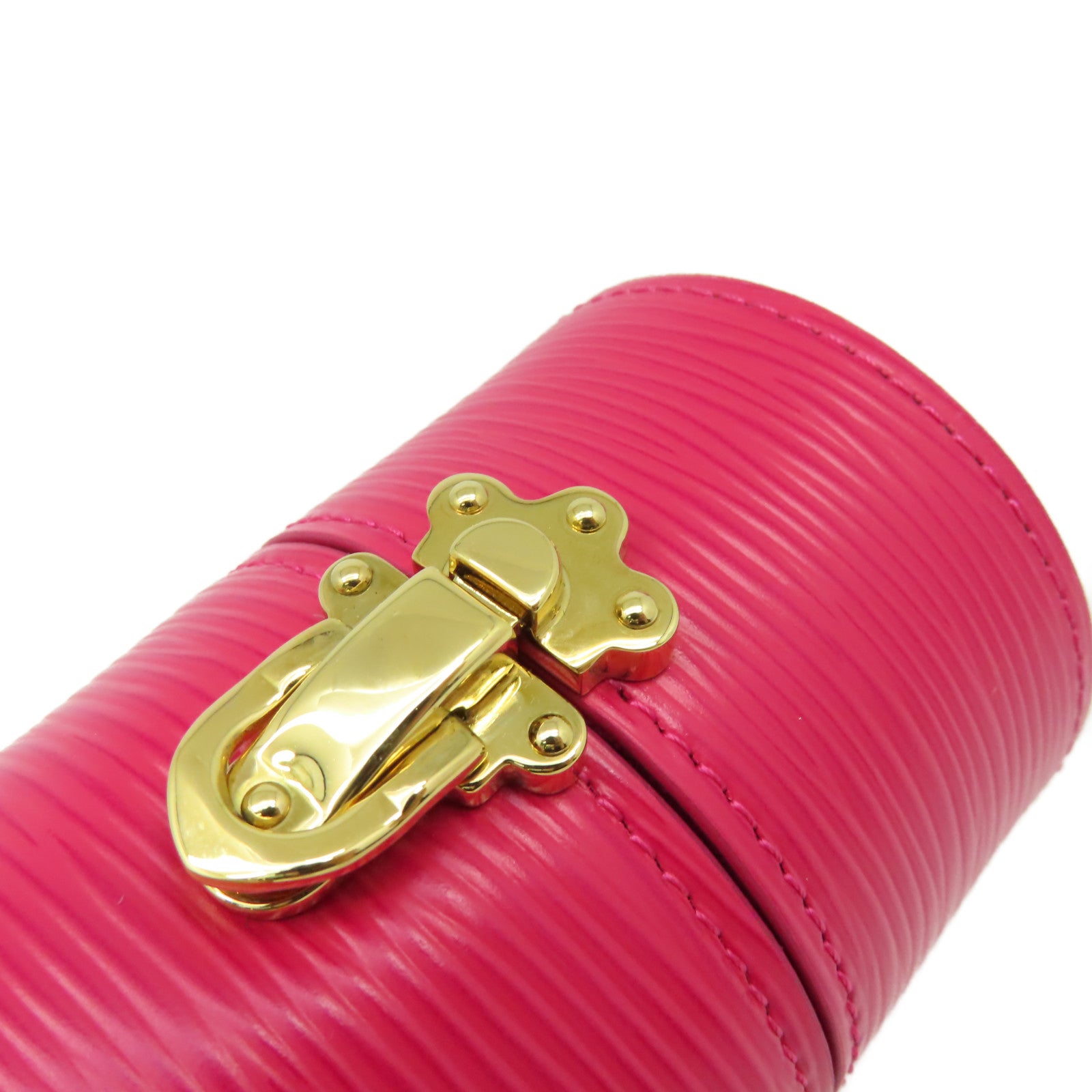 LOUIS VUITTON Epi Travel Case金扣香水盒粉紅色