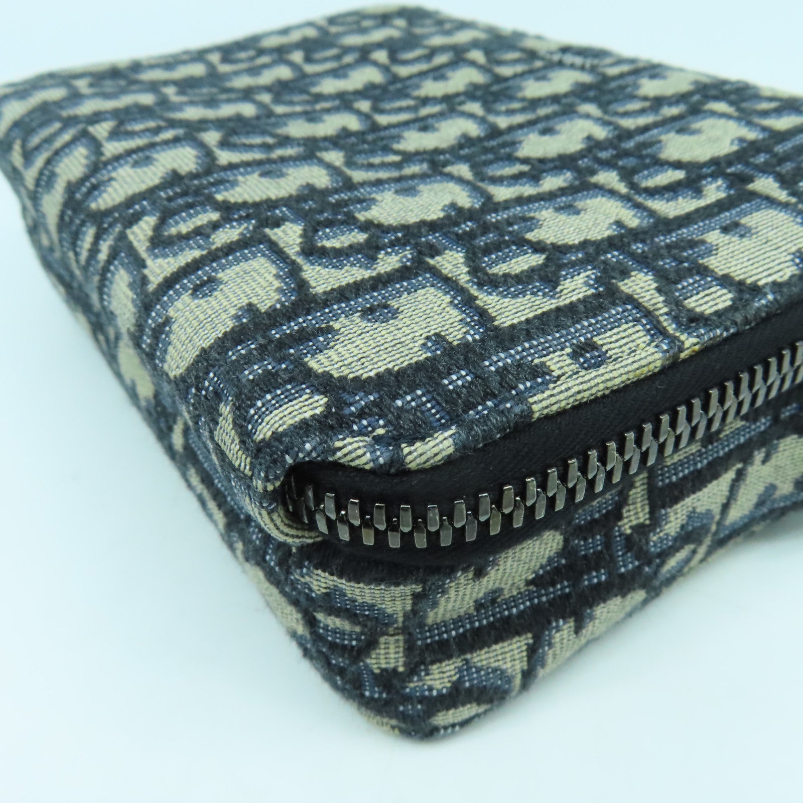 Dior 帆布Pouch With Strap銀扣肩背袋藍色