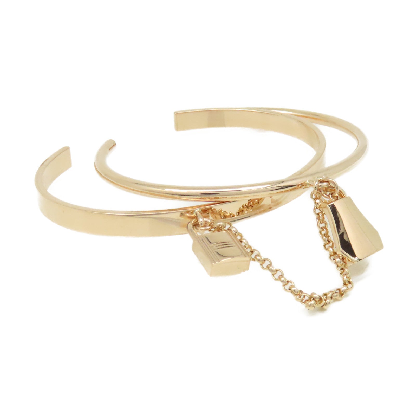 HERMES 18K玫瑰金Double Kelly Clochette Jonc PM Bangle手鐲