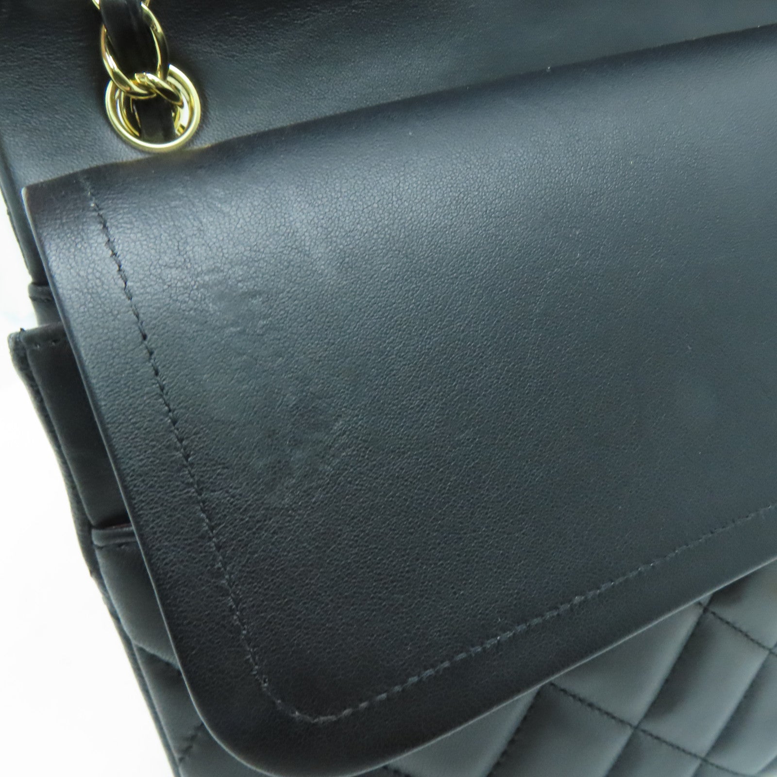 CHANEL 菱格羊皮皮革Classic Jumbo金扣肩背袋黑色