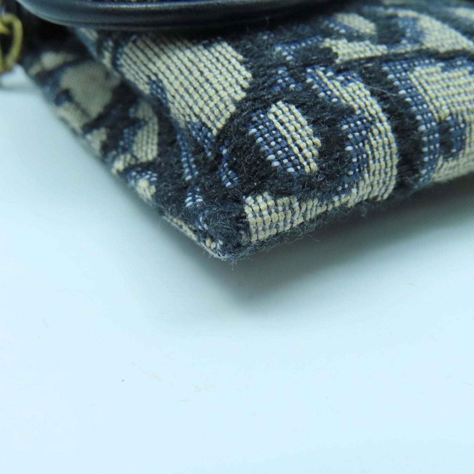Dior 【激減優惠】帆布Card Case With Chain金扣鏈帶肩背袋藍色