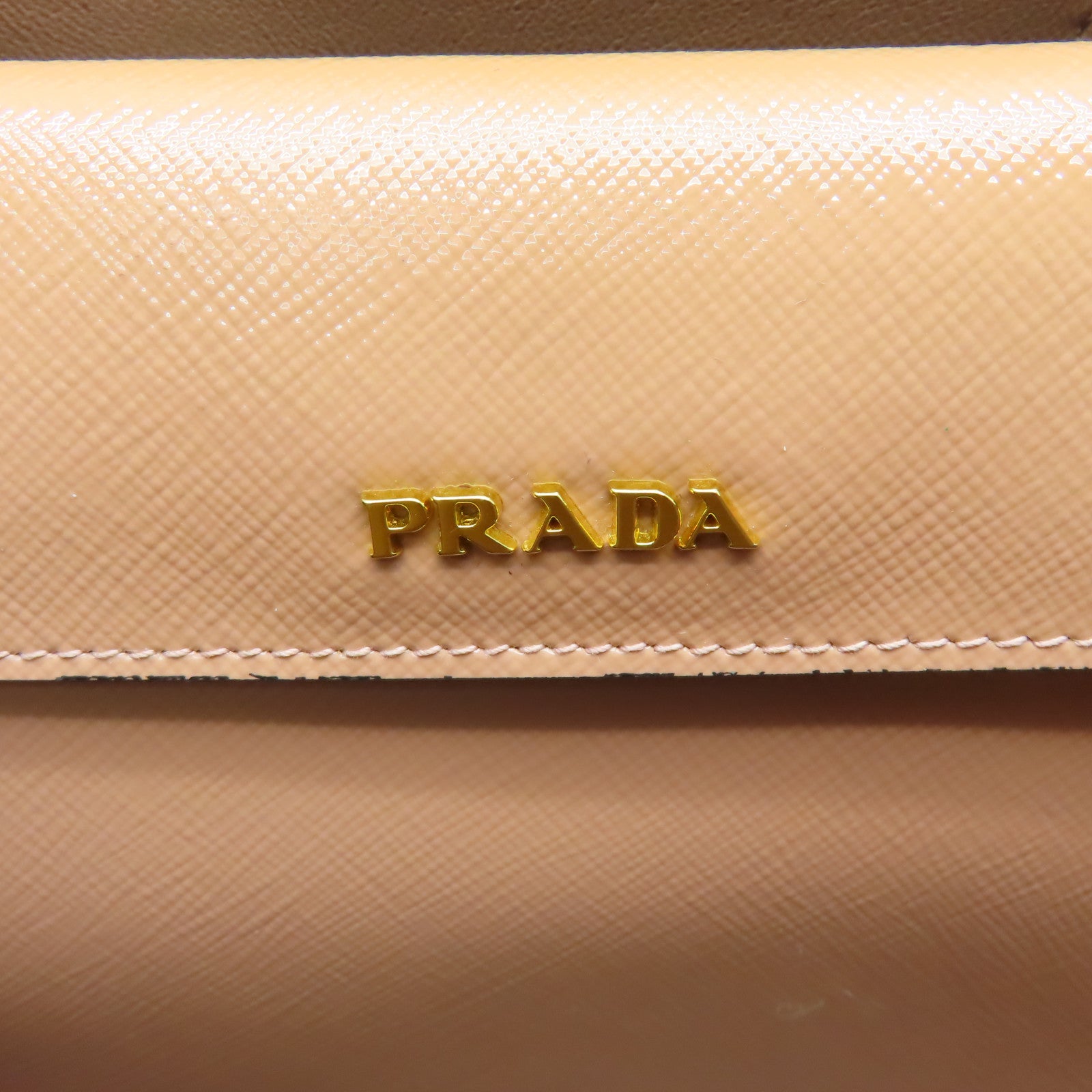 PRADA 漆皮皮革2 Way Shoulder Bag金扣手挽肩背兩用袋啡色