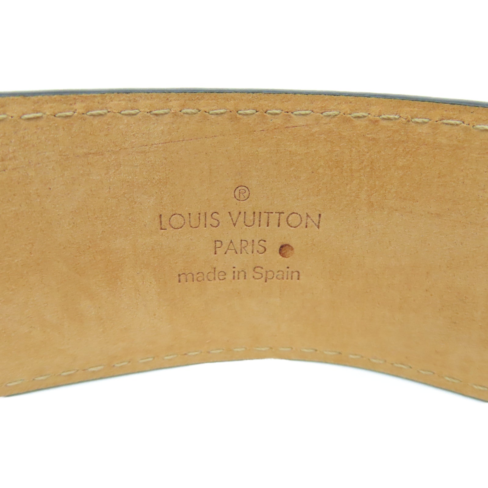 LOUIS VUITTON Monogram Belt金扣皮帶啡色