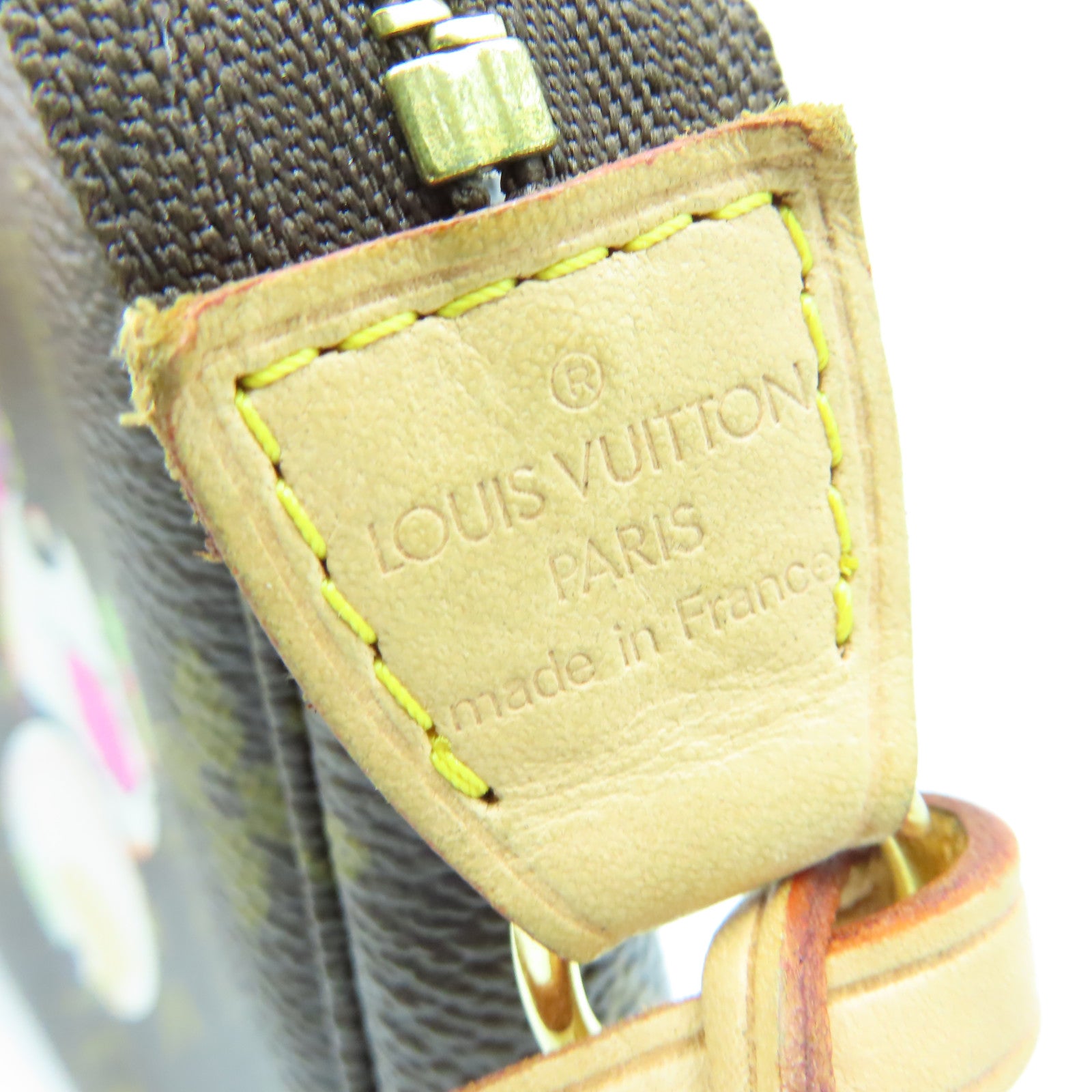 LOUIS VUITTON Monogram Pochette Accessories金扣手拿包棕色