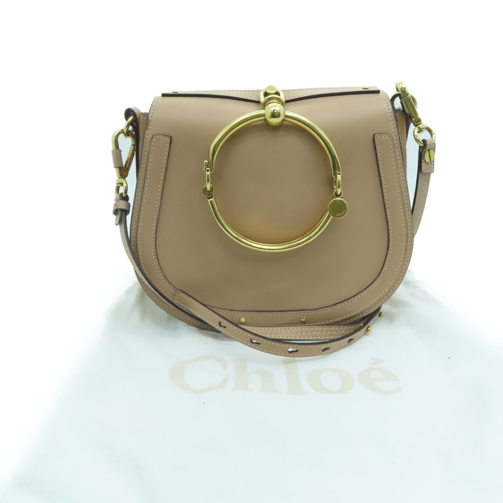 Chloe 牛皮皮革Shoulder Bag肩背袋裸色