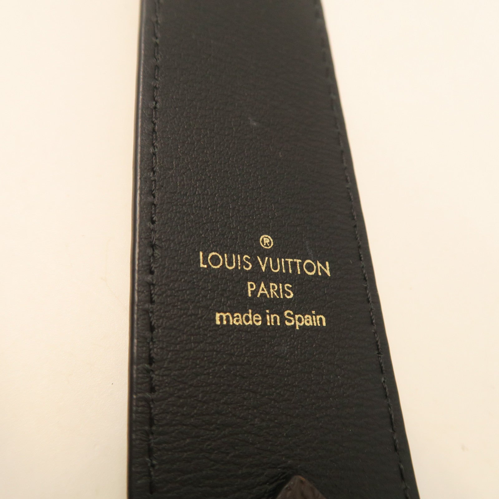 LOUIS VUITTON Monogram Strap Gold Buckle Shoulder Strap Brown