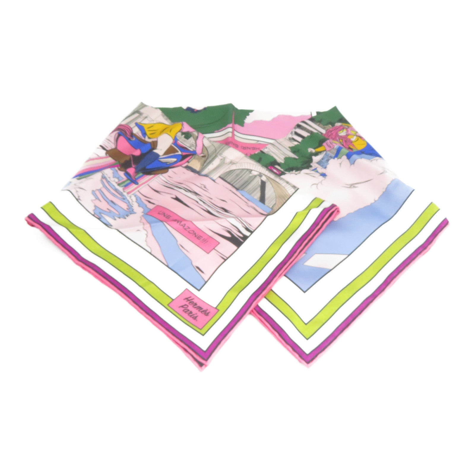 HERMES 絲質Scarf絲巾彩色