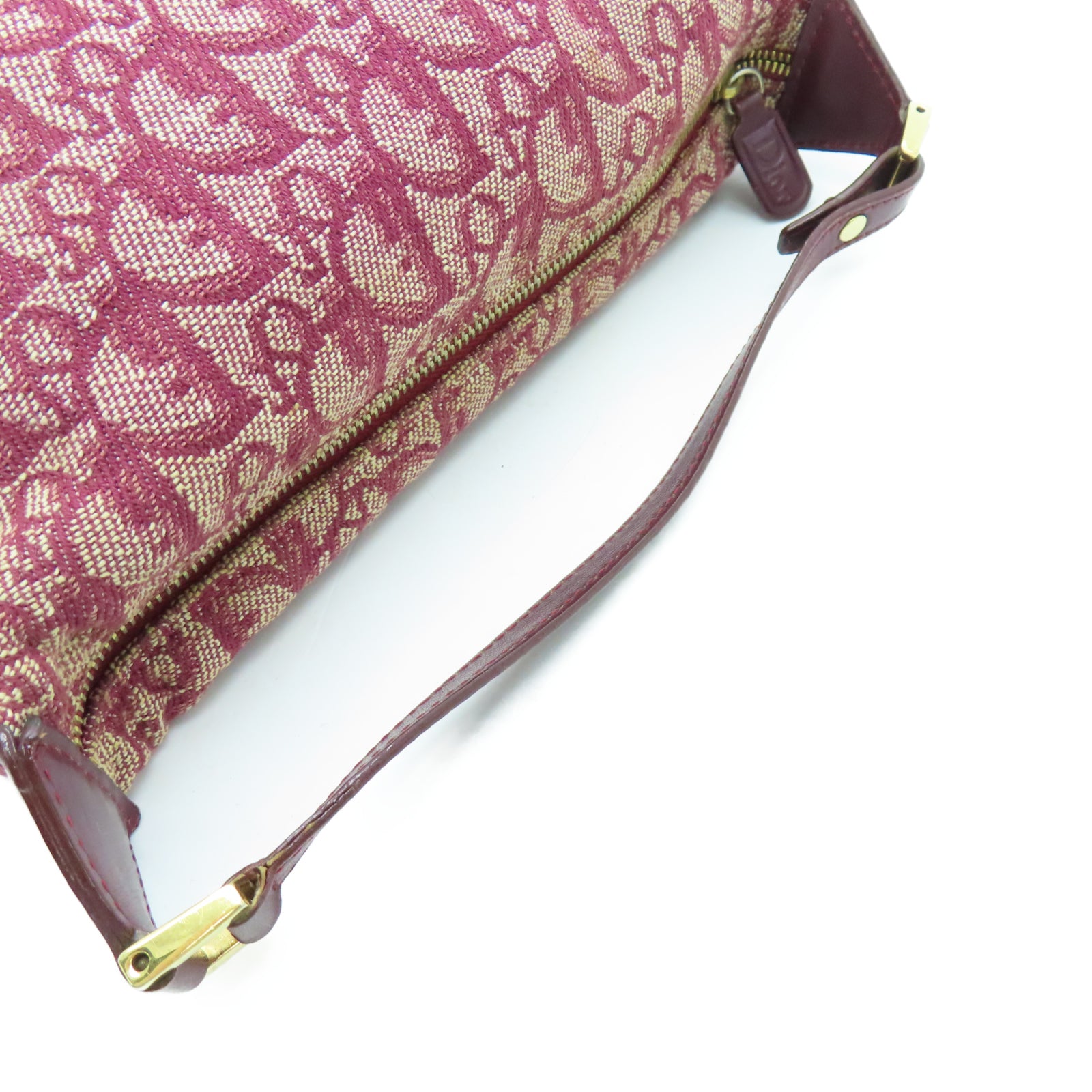 Dior 帆布Pochette金扣肩背袋紅色