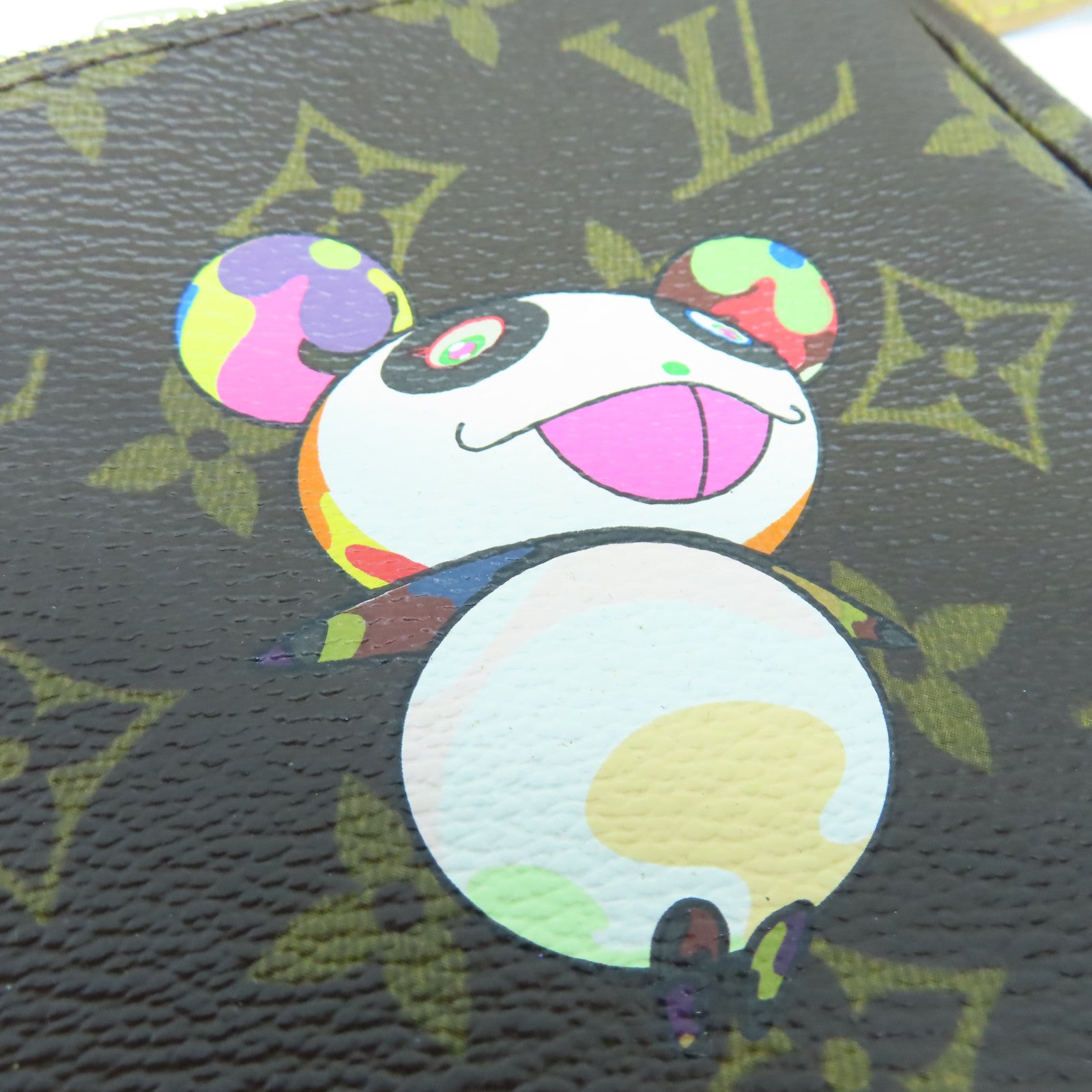 LOUIS VUITTON Monogram Pochette Accessories金扣手拿包棕色