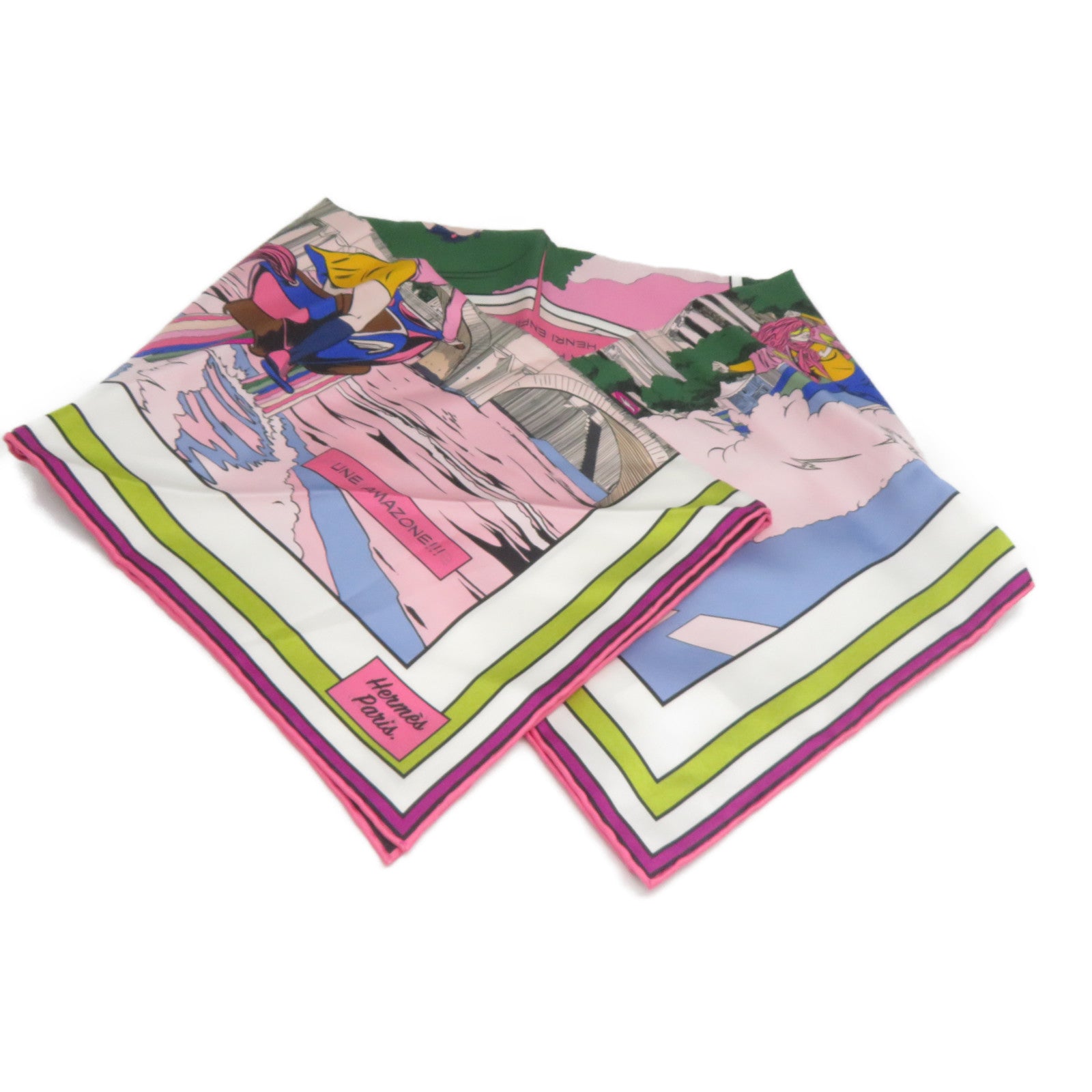 HERMES 絲質Scarf絲巾彩色