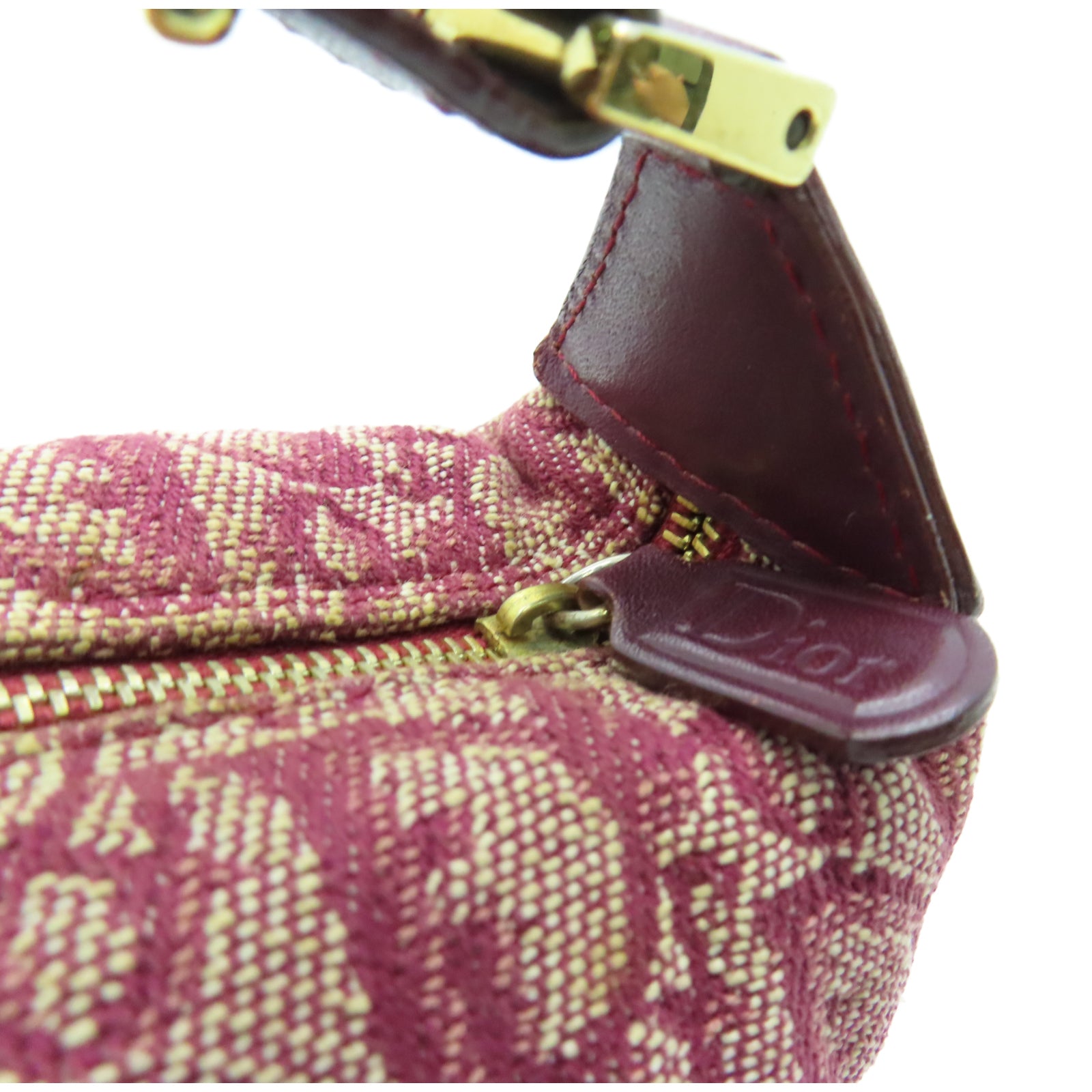 Dior 帆布Pochette金扣肩背袋紅色