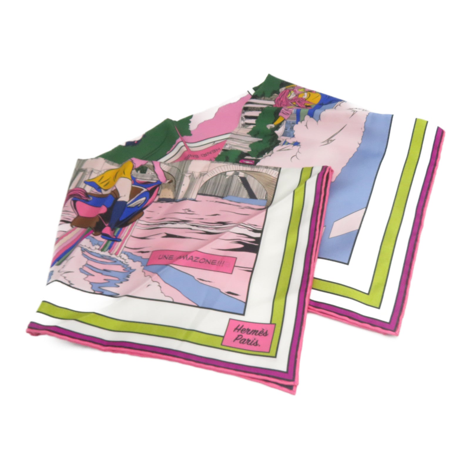 HERMES 絲質Scarf絲巾彩色