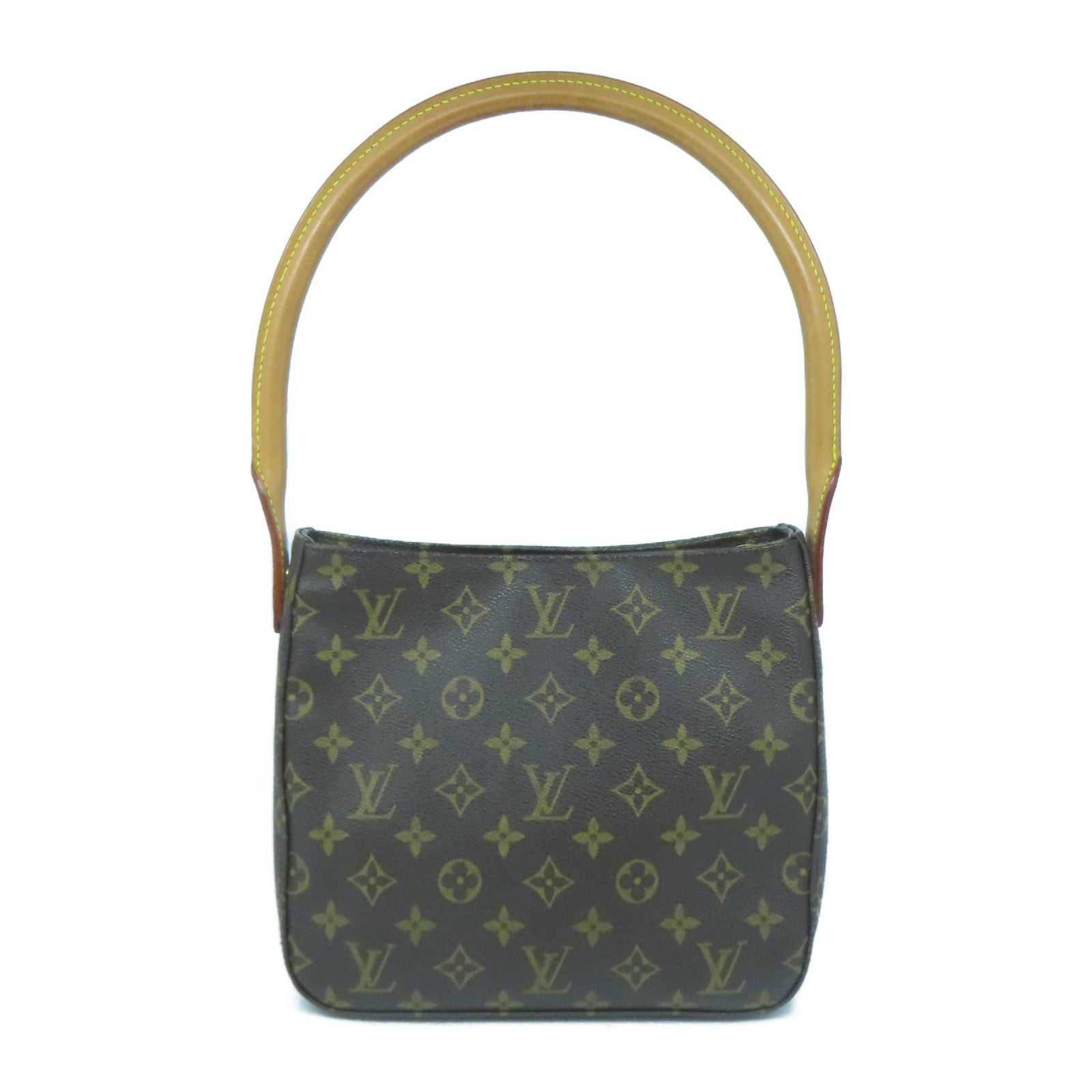 LOUIS VUITTON Monogram Looping MM金扣肩背袋啡色