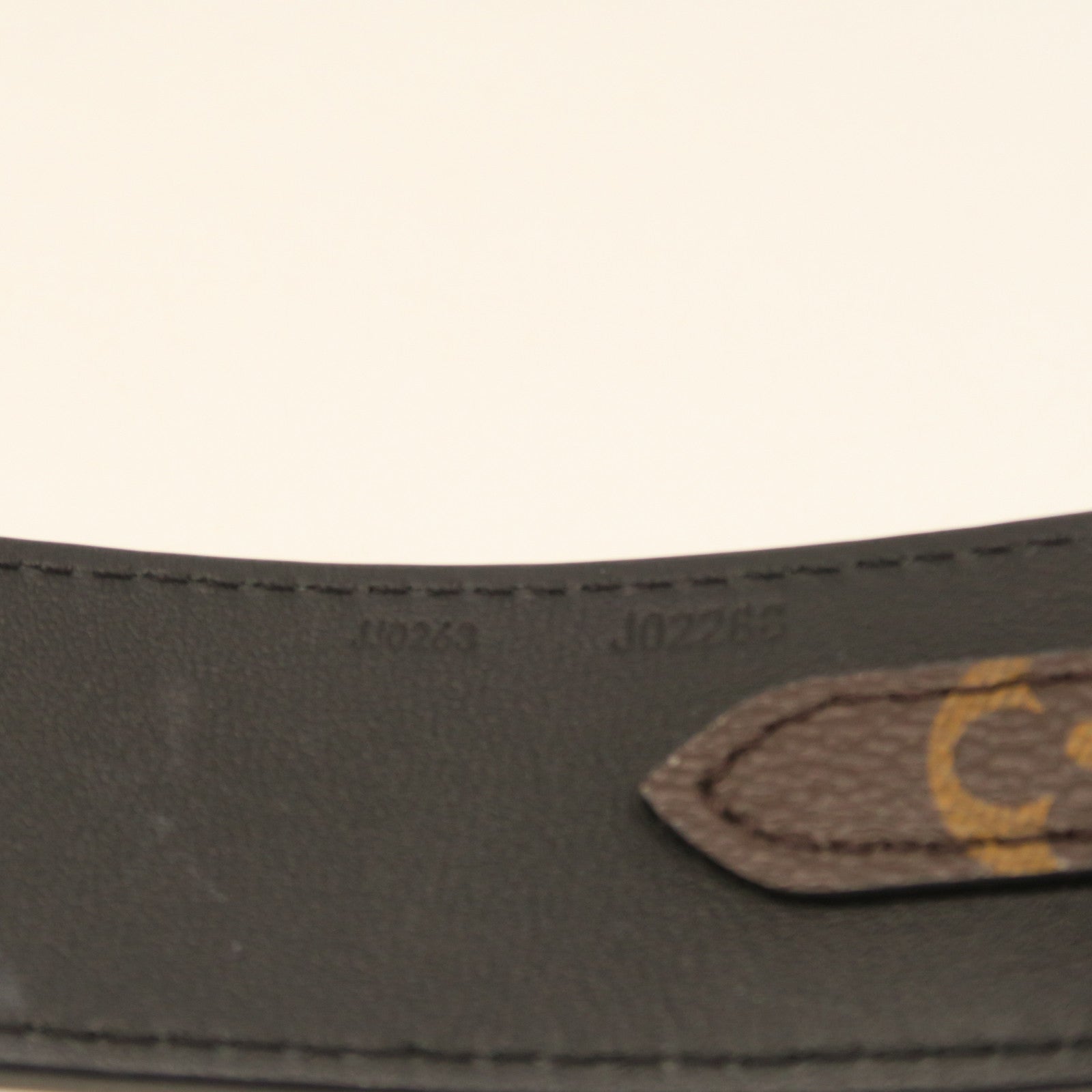 LOUIS VUITTON Monogram Strap Gold Buckle Shoulder Strap Brown