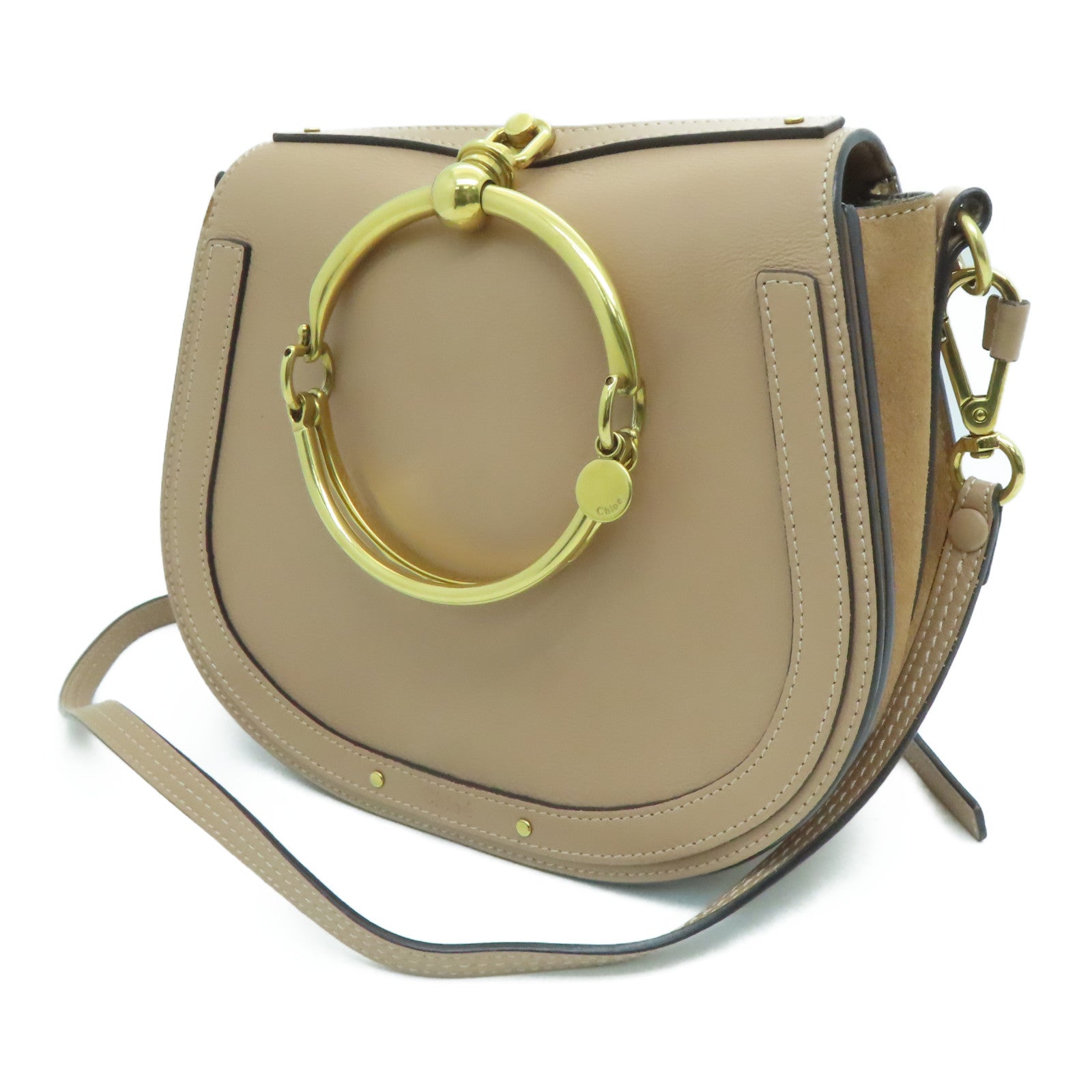 Chloe 牛皮皮革Shoulder Bag肩背袋裸色