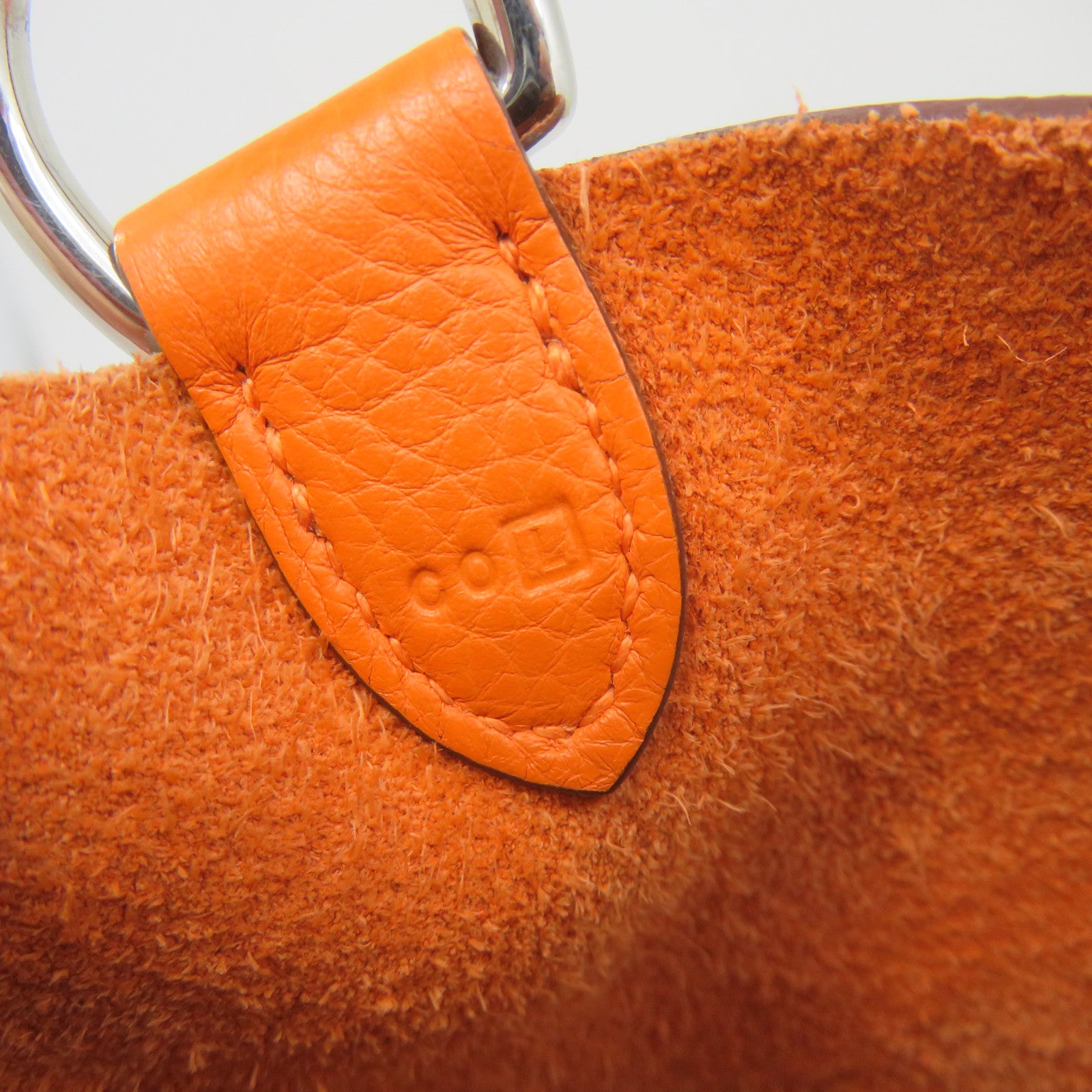 HERMES Clemence Leather Mangeoire PM Shoulder Bag Orange Orange