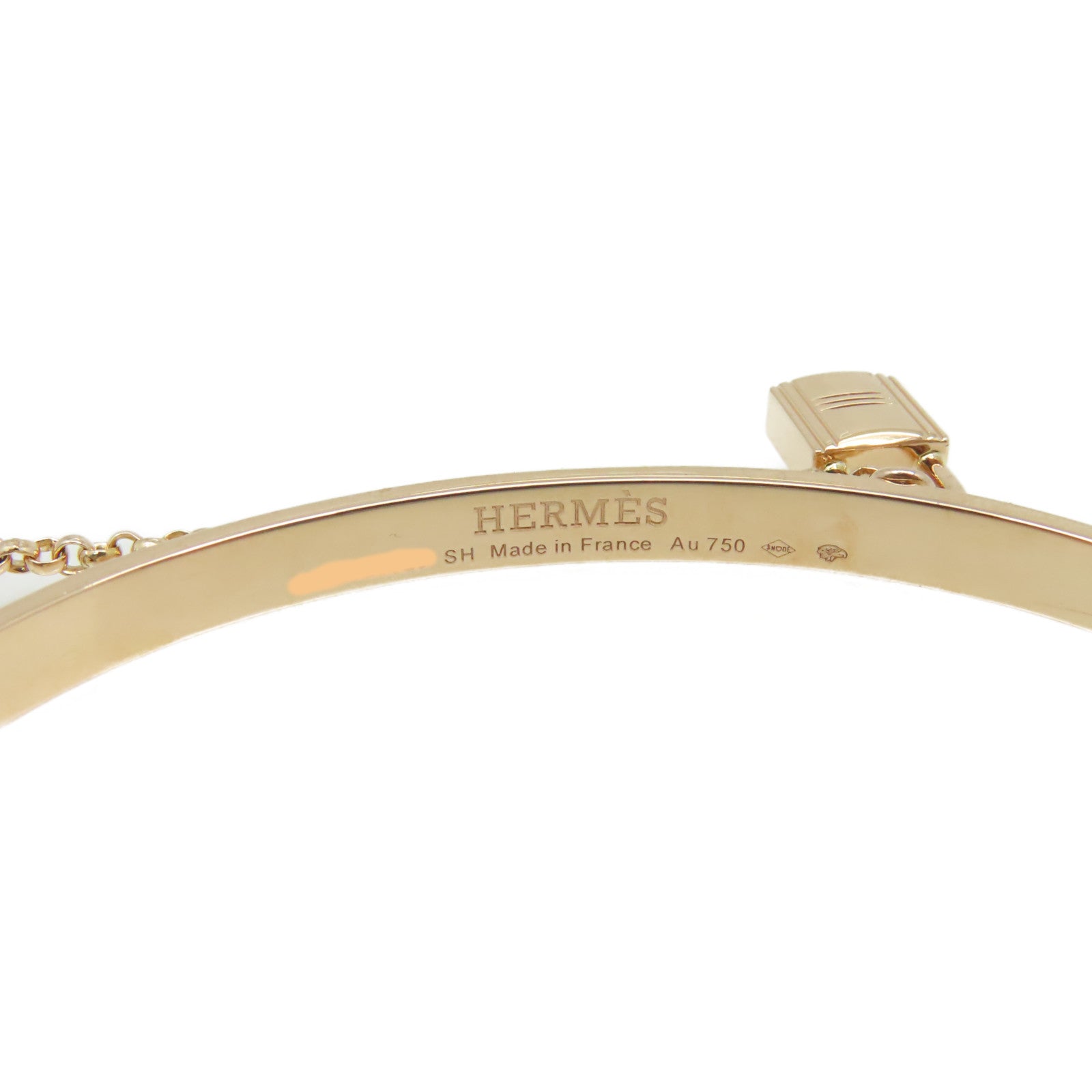 HERMES 18K玫瑰金Double Kelly Clochette Jonc PM Bangle手鐲