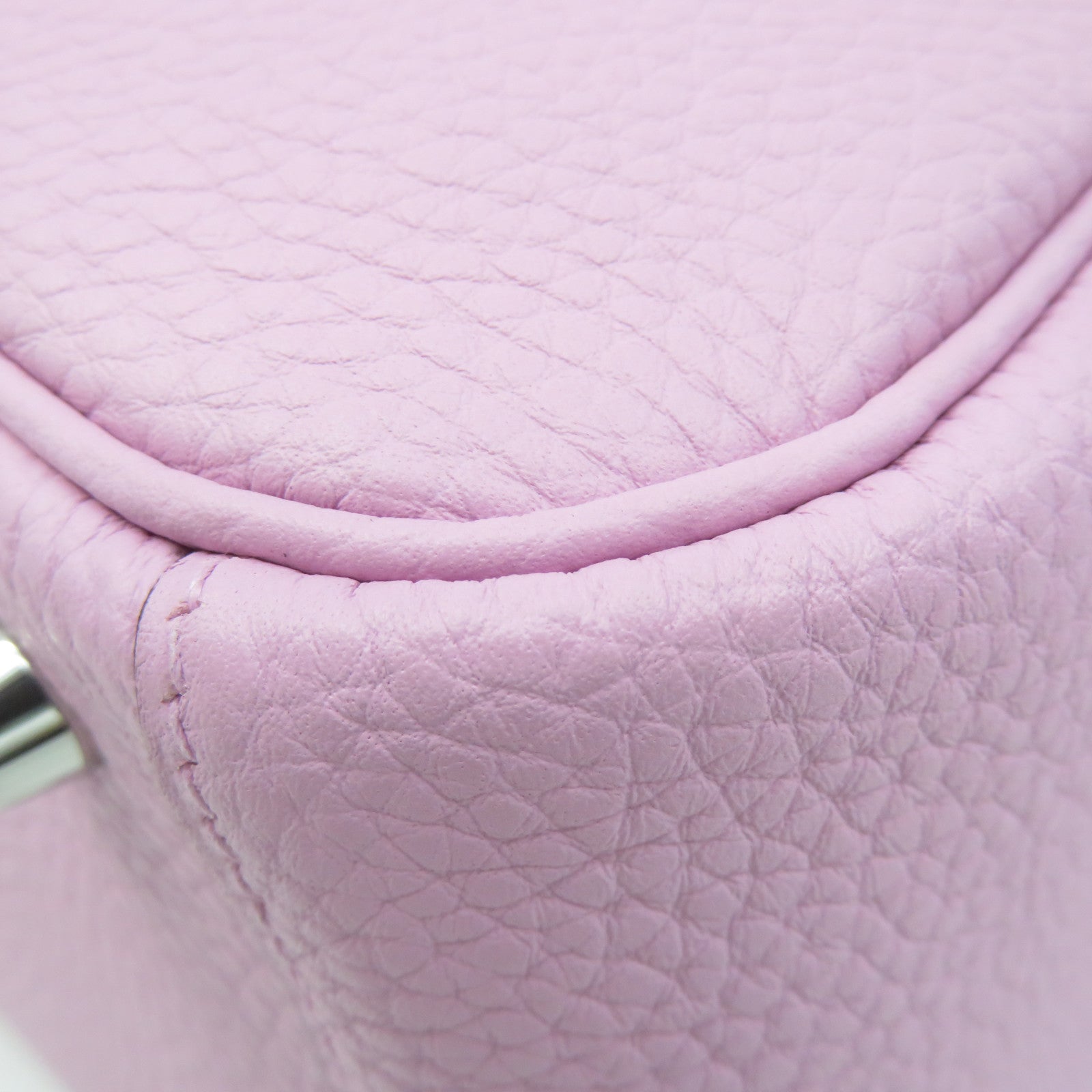 HERMES Clemence皮革Lindy 26 Shoulder Bag金扣银扣肩背袋X9粉红色