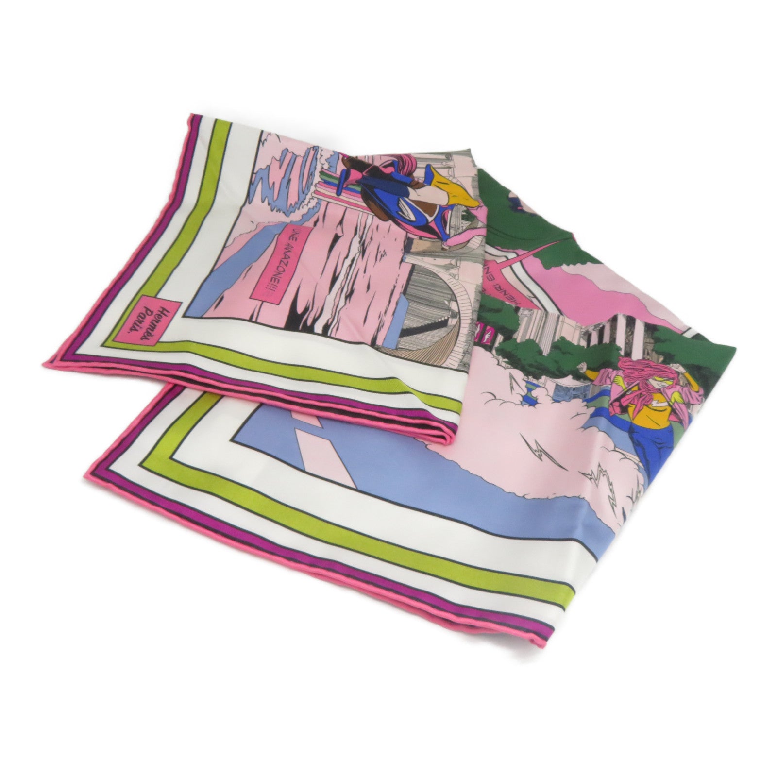 HERMES 絲質Scarf絲巾彩色