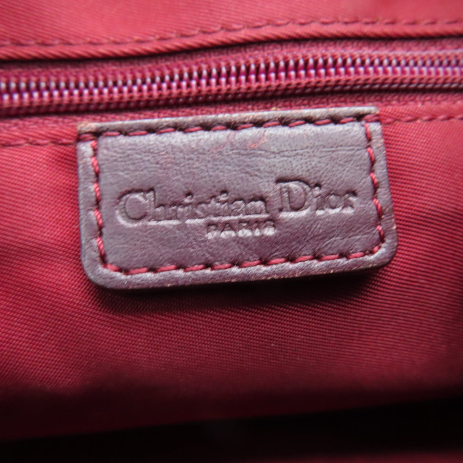 Dior 帆布Pochette金扣肩背袋紅色