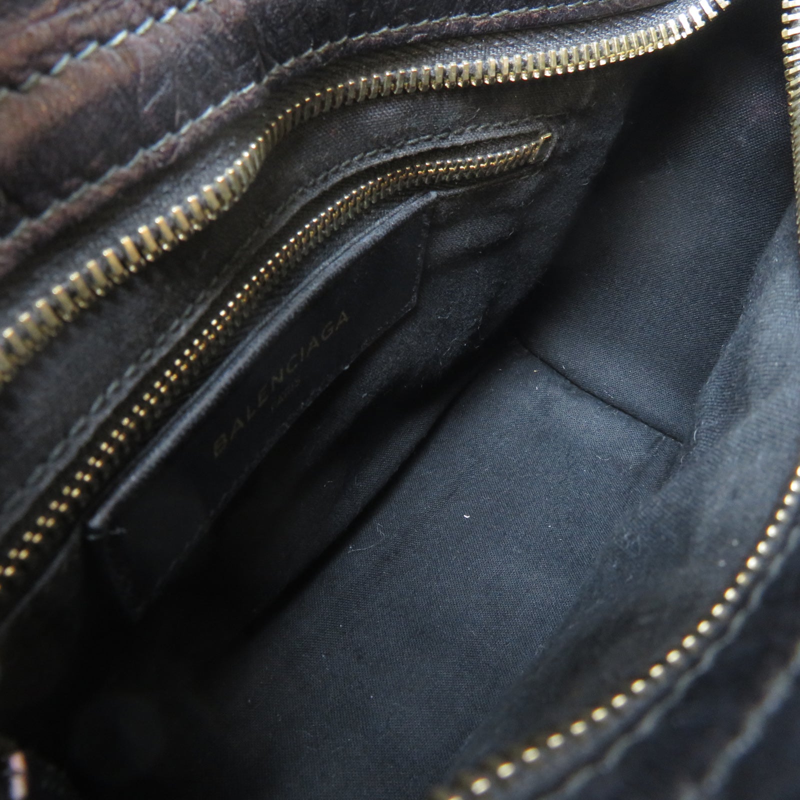 BALENCIAGA 牛皮皮革Mini City金扣手挽肩背兩用袋黑色