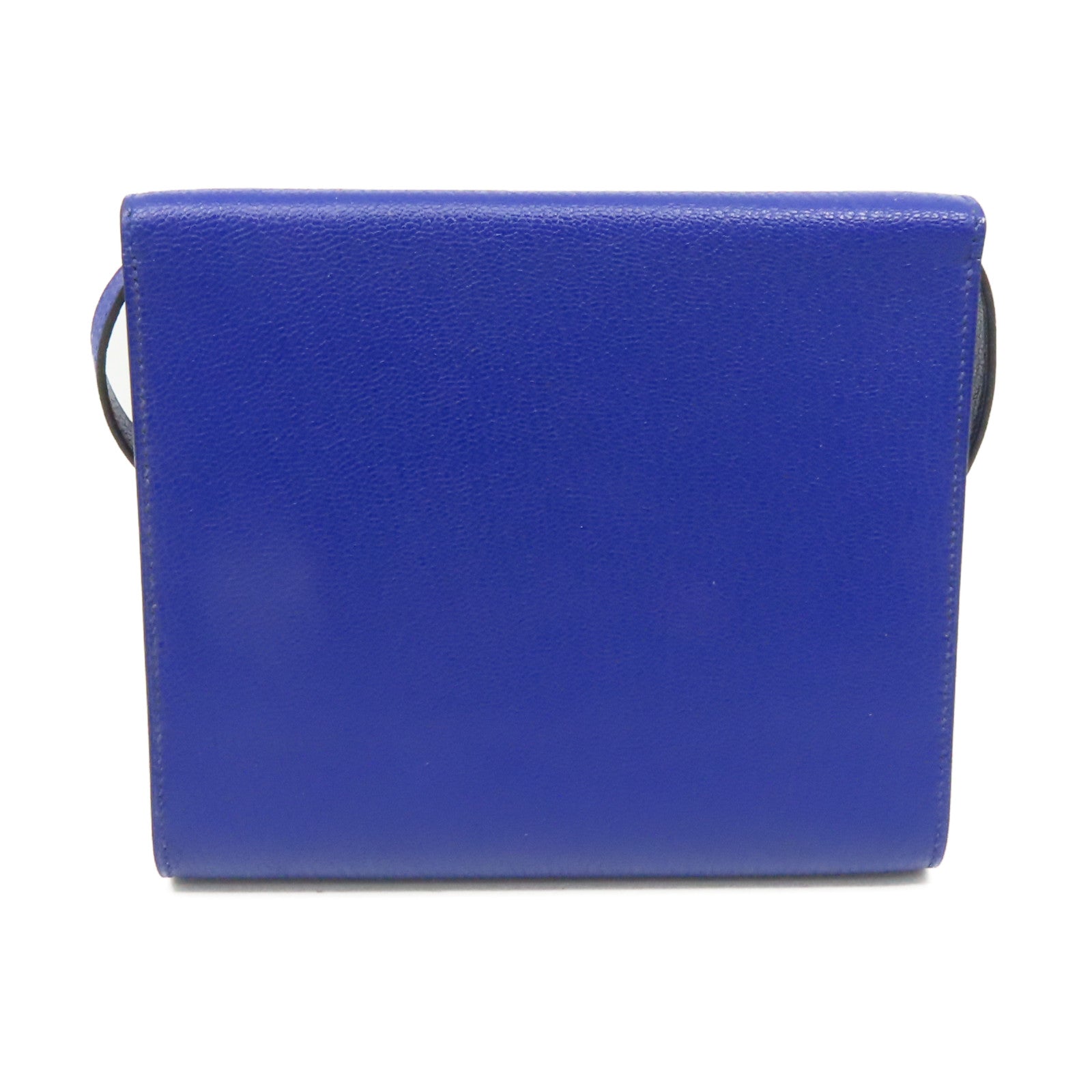 HERMES Chevre皮革Clic 16 Shoulder Bag銀扣肩背袋Bleu Electrique電光藍色