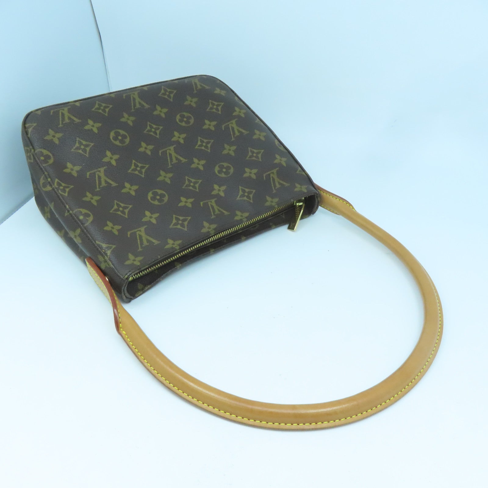 LOUIS VUITTON Monogram Looping MM金扣肩背袋啡色