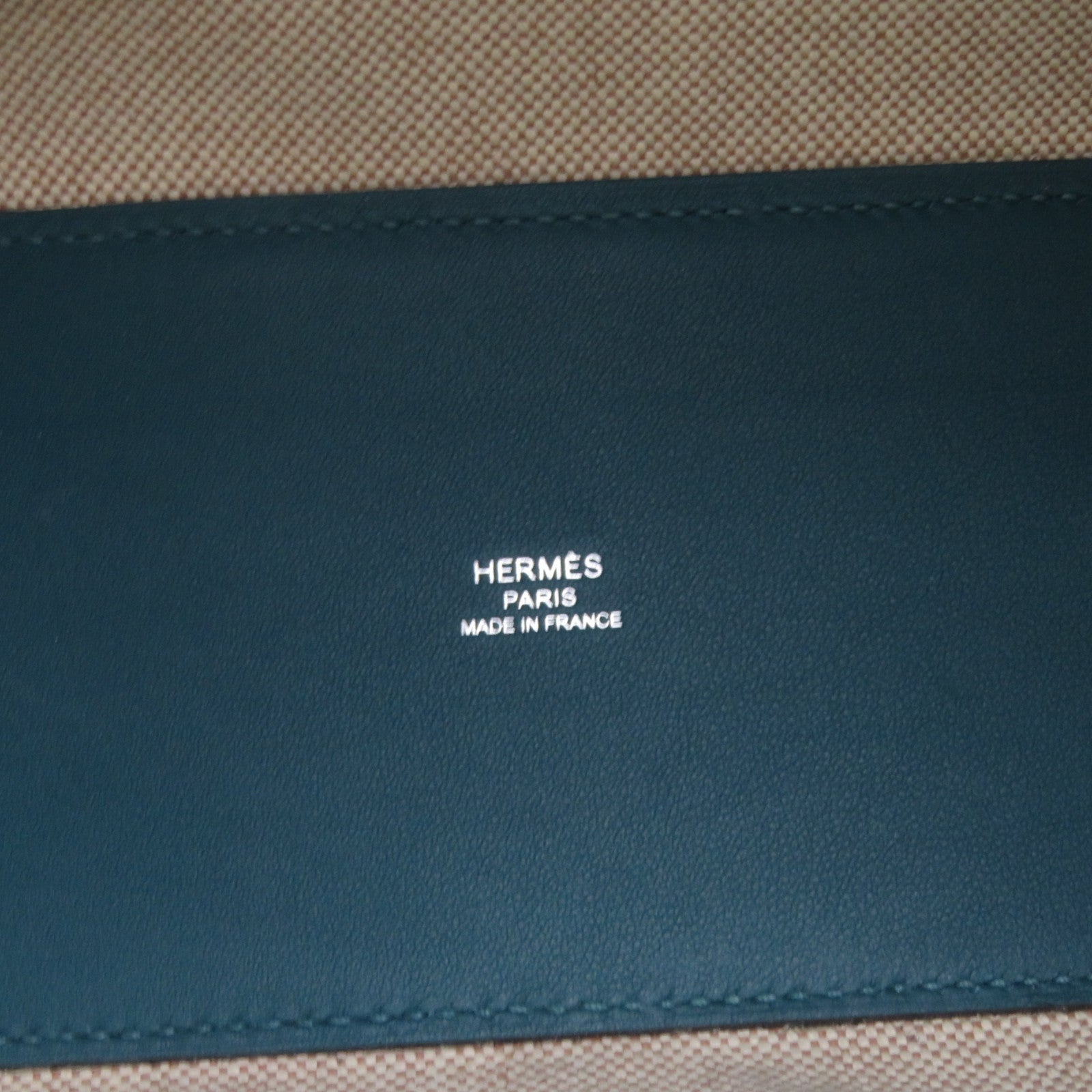 HERMES Swift皮革/Toile H帆布Cabas H En Biais 27 2Way Shoulder Bag手挽肩背兩用袋藍色/Ecru杏色