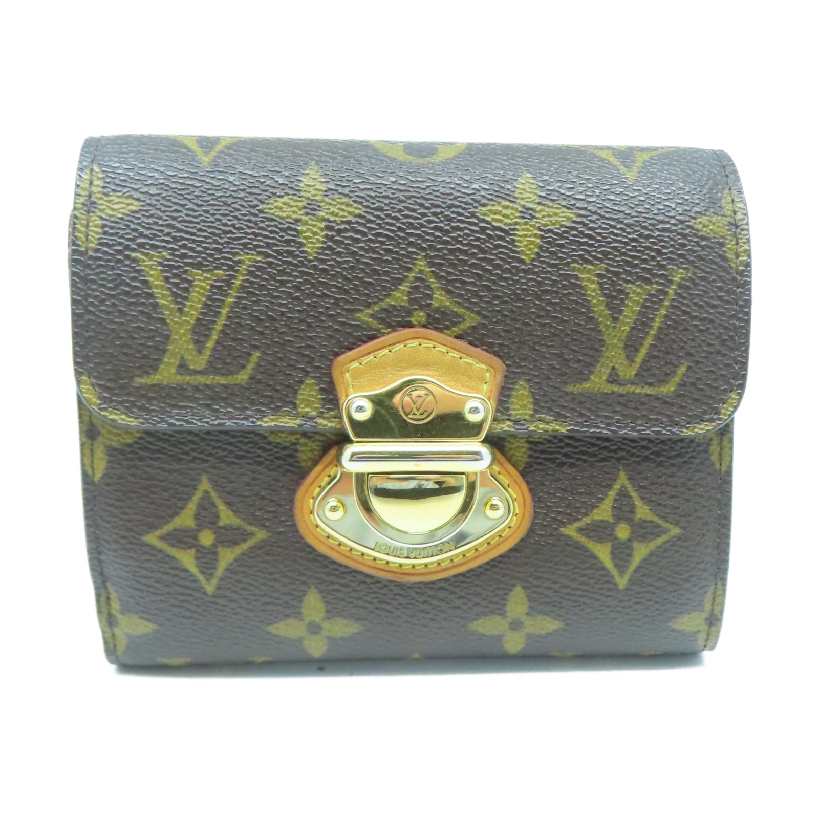 LOUIS VUITTON Monogram Portefeuille Joey金扣錢包棕色