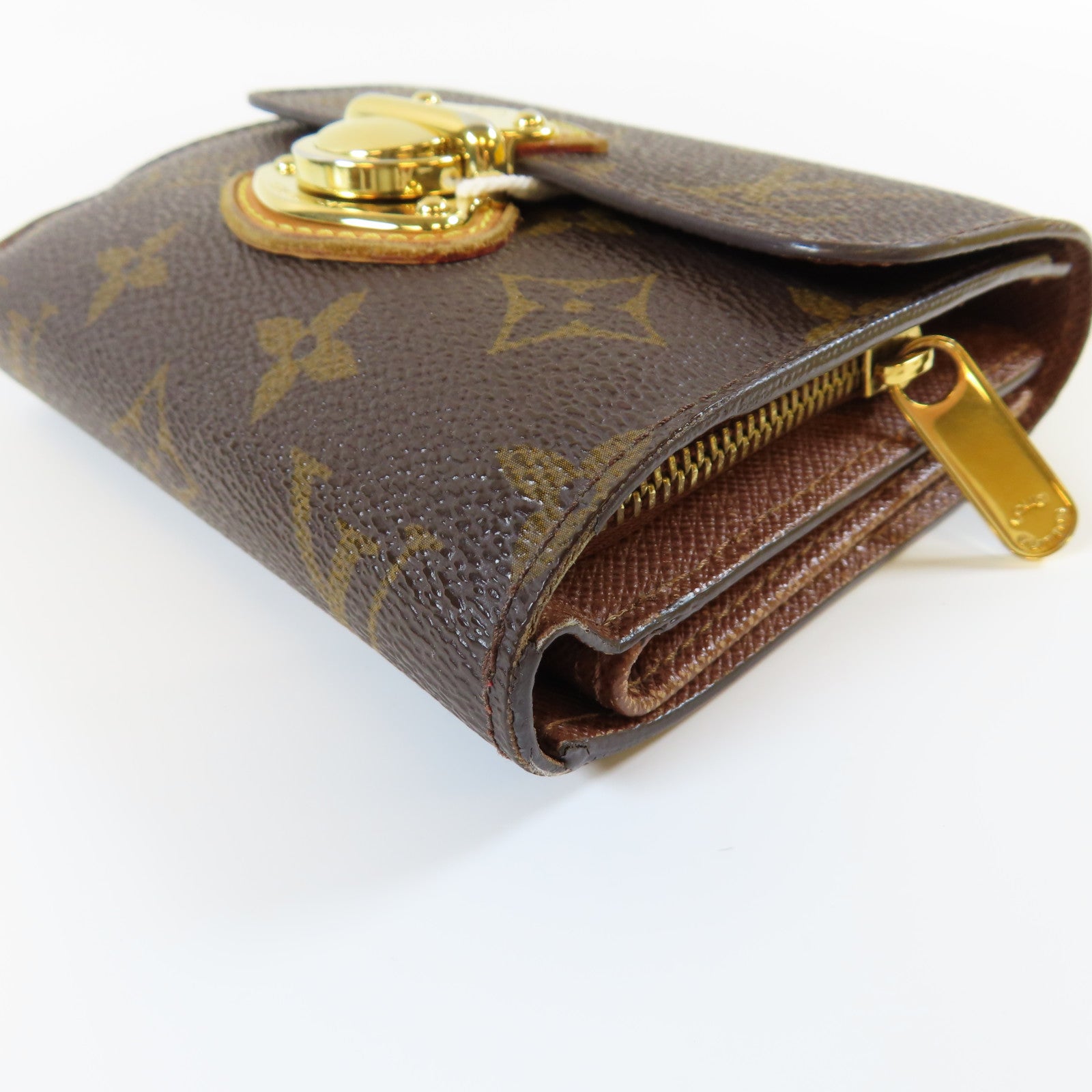 LOUIS VUITTON Monogram Portefeuille Joey金扣錢包啡色
