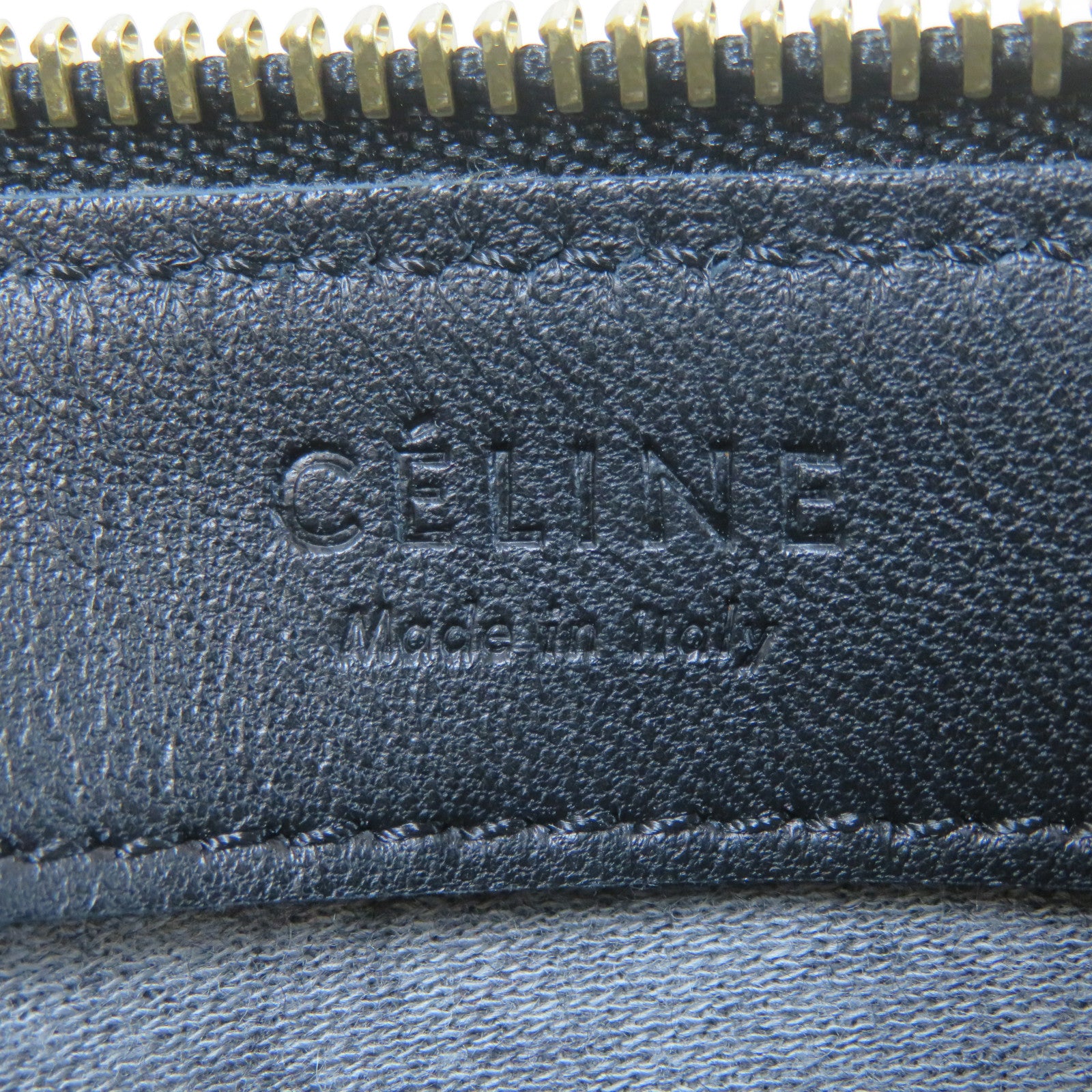 CELINE 牛皮皮革Trio金扣肩背袋黑色