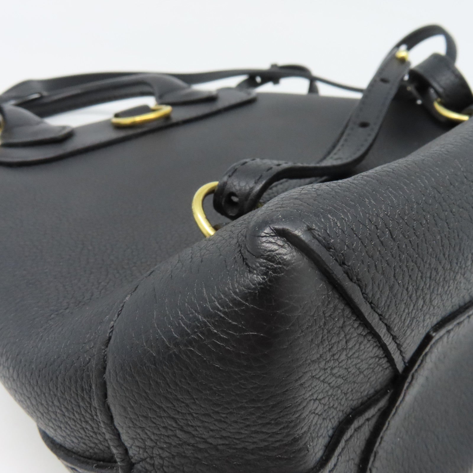 LOUIS VUITTON 牛皮皮革Lock Me Backpack Mini金扣背包黑色