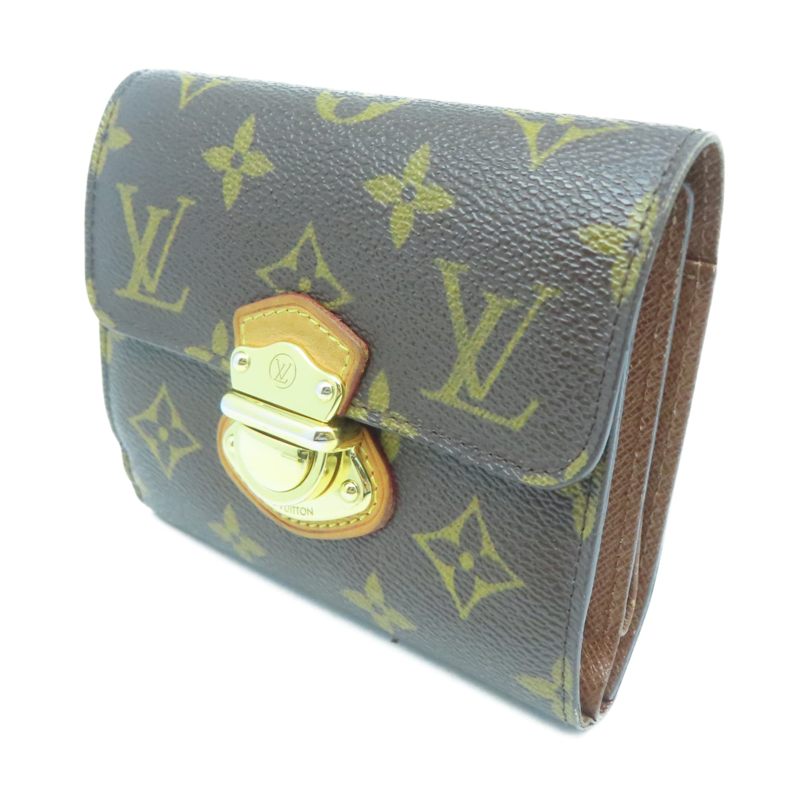LOUIS VUITTON Monogram Portefeuille Joey金扣錢包棕色