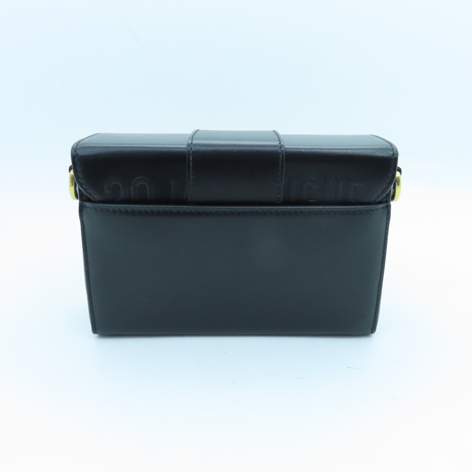 Dior Calfskin Leather 30 Montaigne Silver Buckle Shoulder Bag Black
