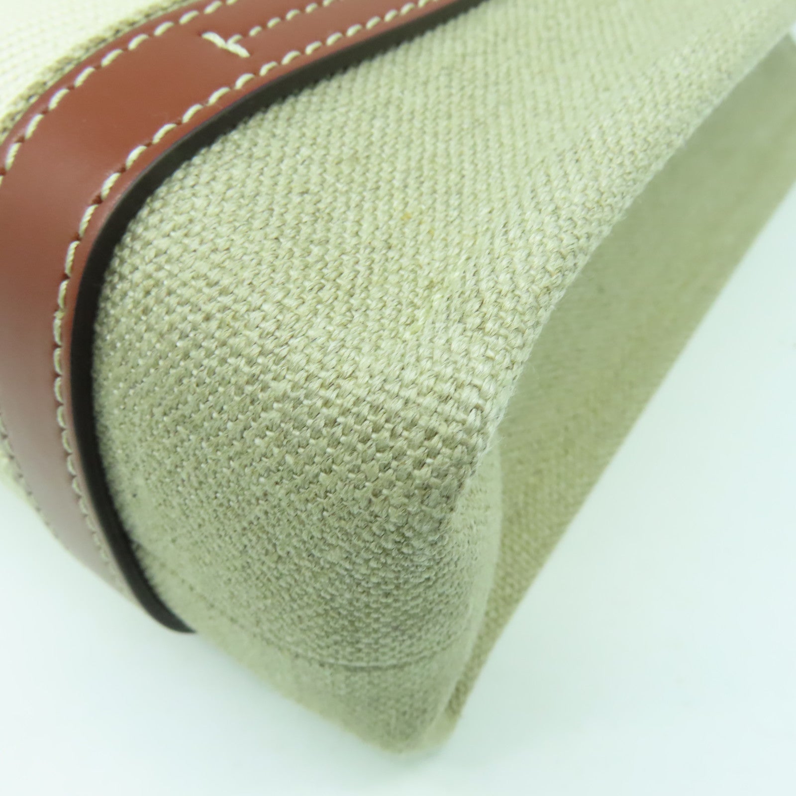 Chloe 帆布/皮革Small Woody Tote bag金扣手挽肩背兩用袋米色/啡色