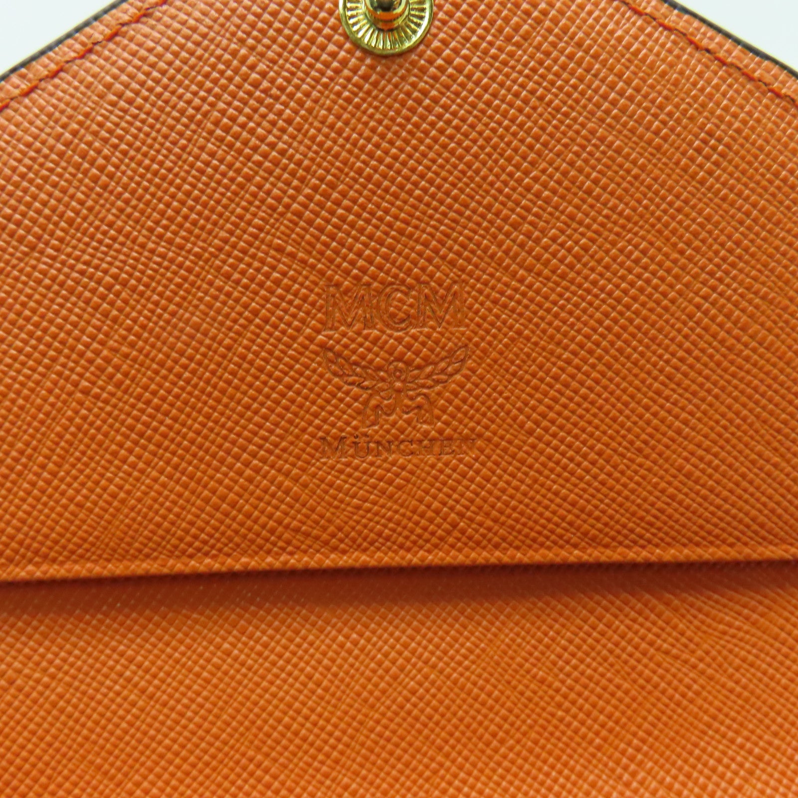 MCM 牛皮皮革Long Wallet金扣長錢包啡色