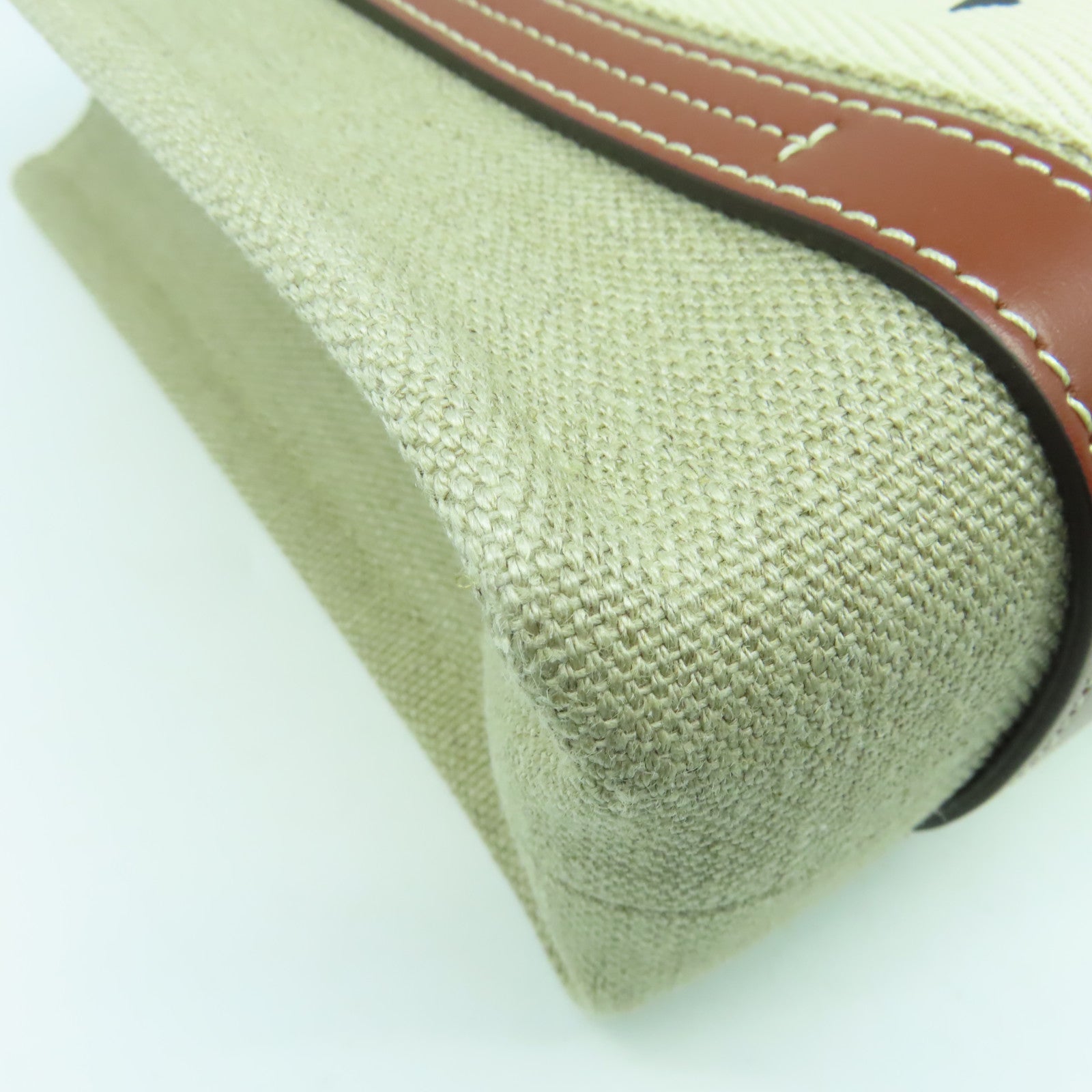 Chloe 帆布/皮革Small Woody Tote bag金扣手挽肩背兩用袋米色/啡色