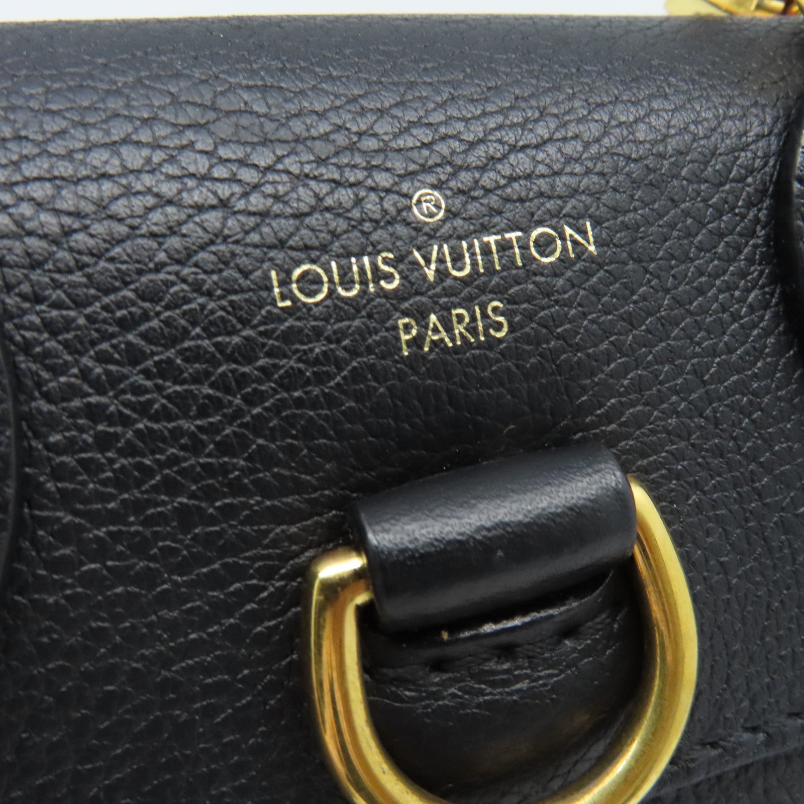 LOUIS VUITTON 牛皮皮革Lock Me Backpack Mini金扣背包黑色