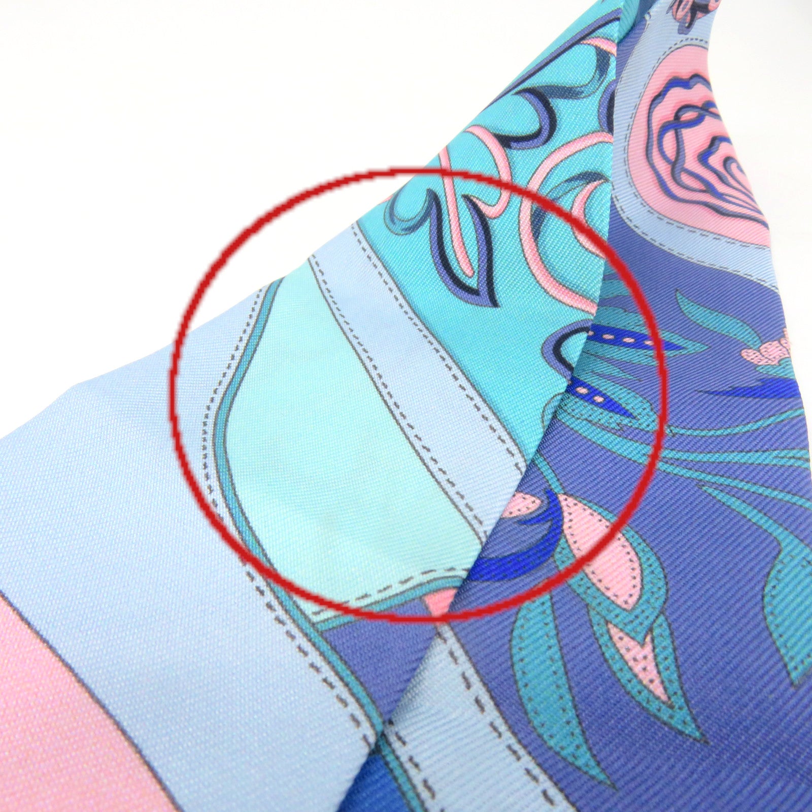 HERMES 絲質Twilly Scarf絲巾藍色/粉紅色/彩色