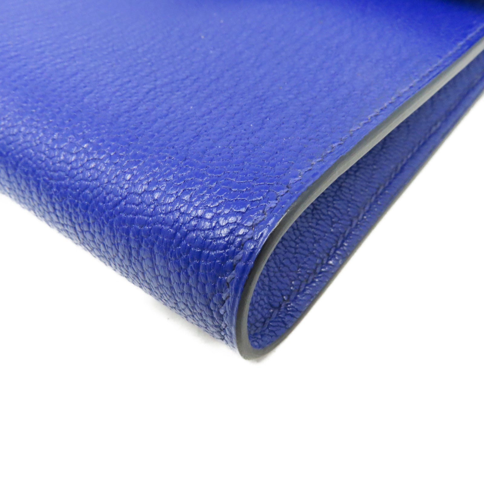 HERMES Chevre皮革Clic 16 Shoulder Bag銀扣肩背袋Bleu Electrique電光藍色