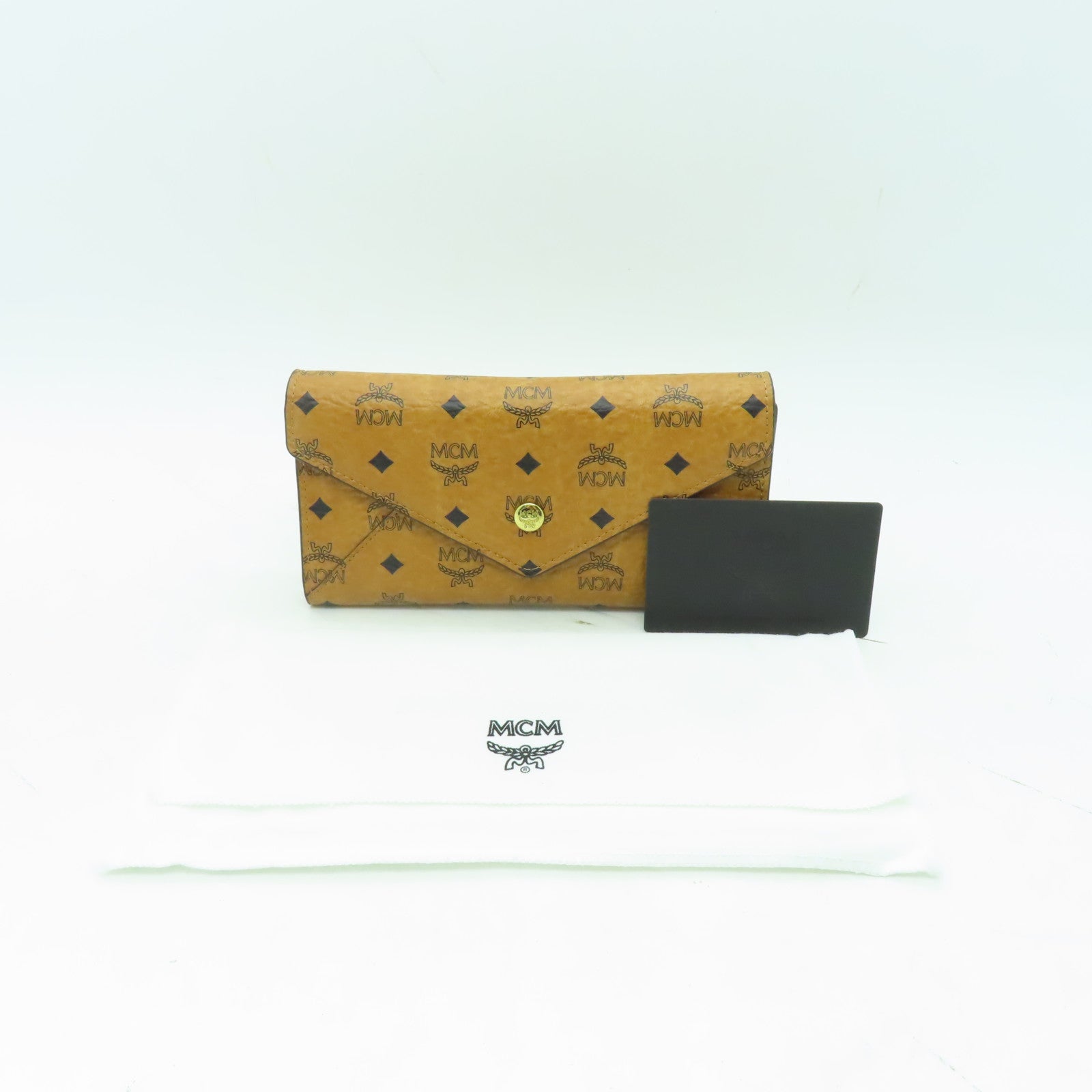 MCM 牛皮皮革Long Wallet金扣長錢包啡色